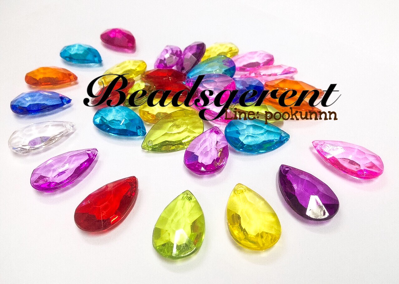 จี้หยดน้ำ 23มม. สีใส (15 กรัม) SKU-03604
