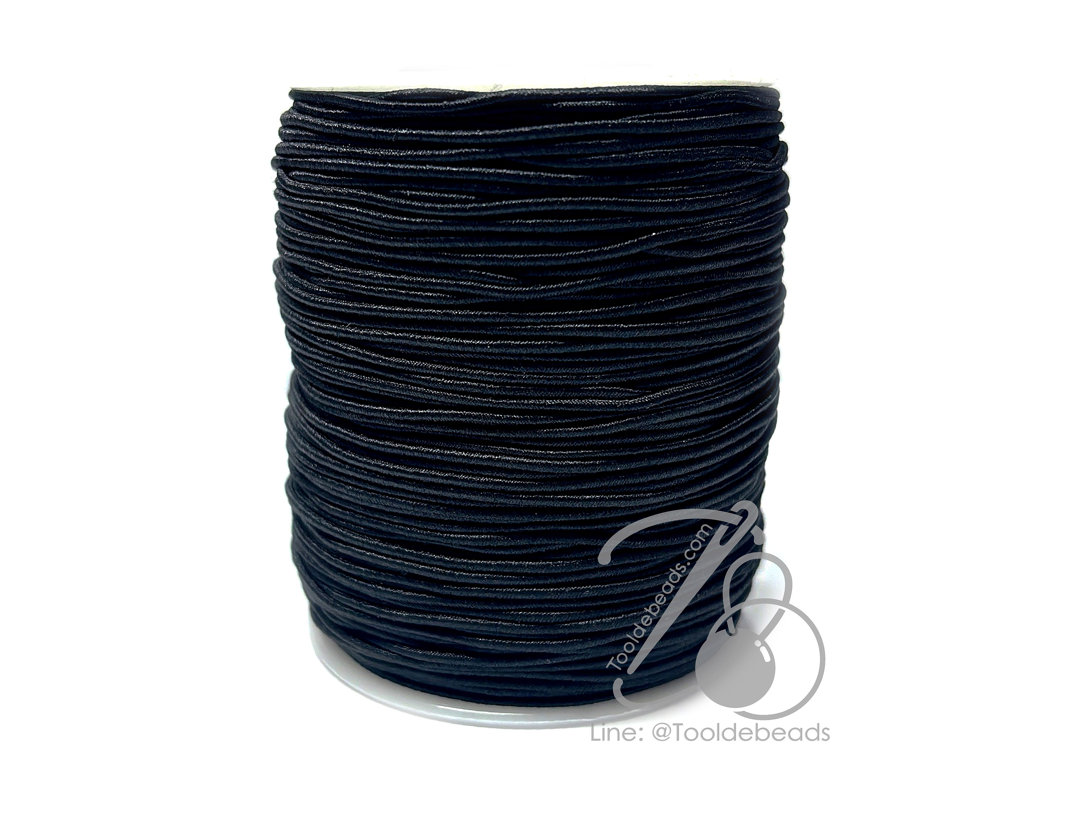 ยางยืด เส้นกลม 1มม. สีดำ (100 หลา) SKU-14564