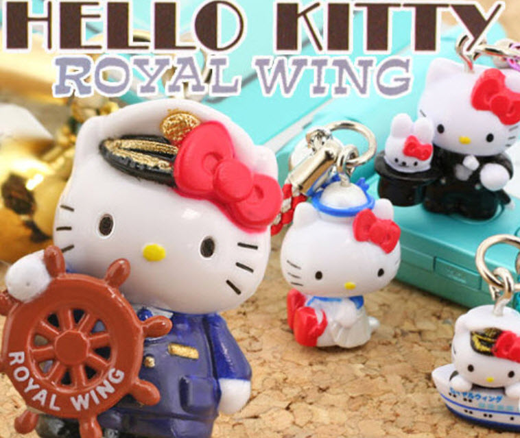 ที่ห้อยมือถือคิตตี้ชุดกัปตันเรือ Royal Wing