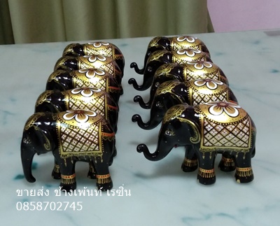 ช้างเพ้นท์ลายทองสูง3นิ้ว