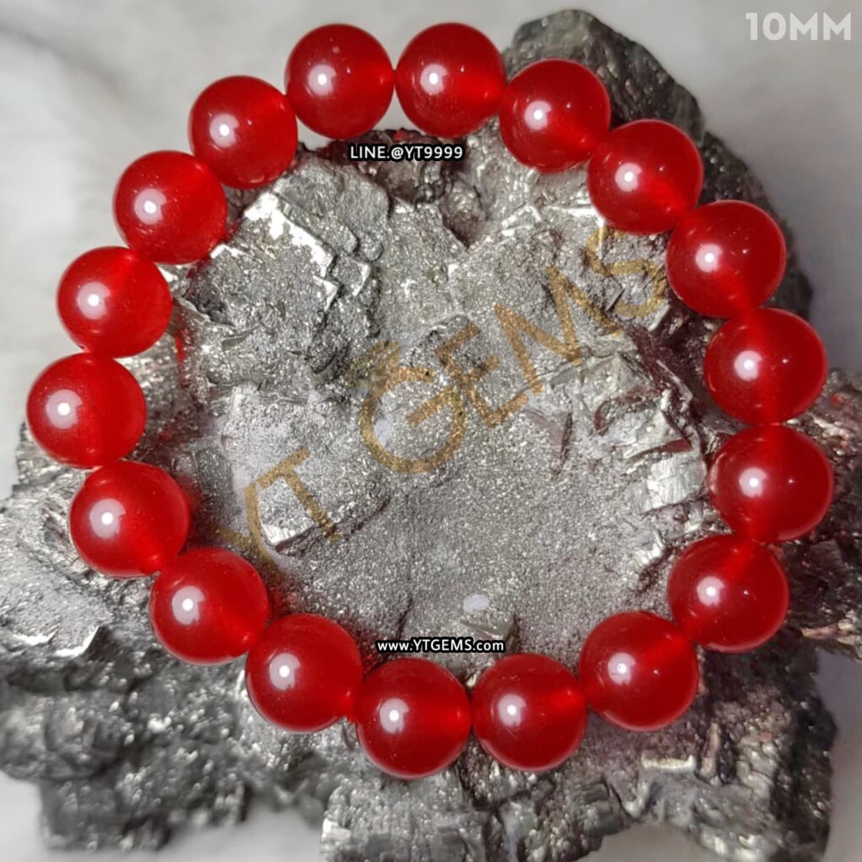 สร้อยข้อมือหินทับทิมแท้ 10 มม. YTG-11511 YTGEMS