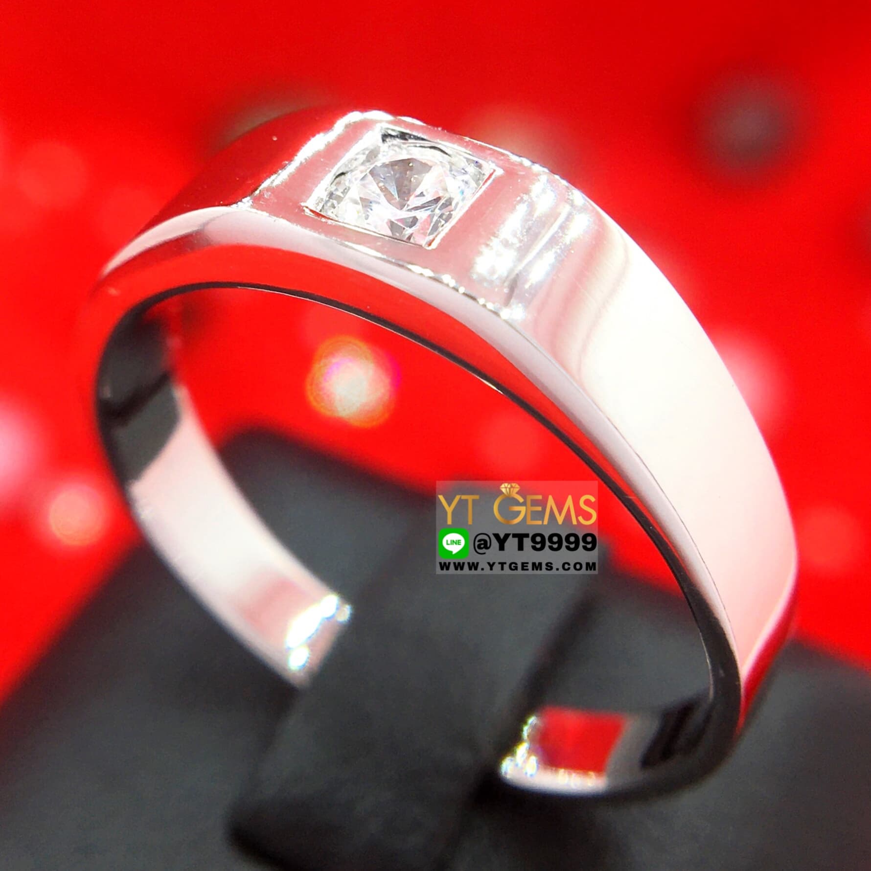 แหวนเพชร แหวนเงินแท้ ชุบทองคำขาว เพชร Swiss แหวนปลอกมีด YTG-10403 YTGEMS
