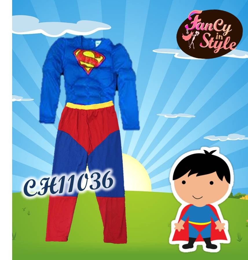 Kids Muscle Superman Cosplay/ชุดซุปเปอร์แมนแบบมีกล้ามสำหรับคุณหนู