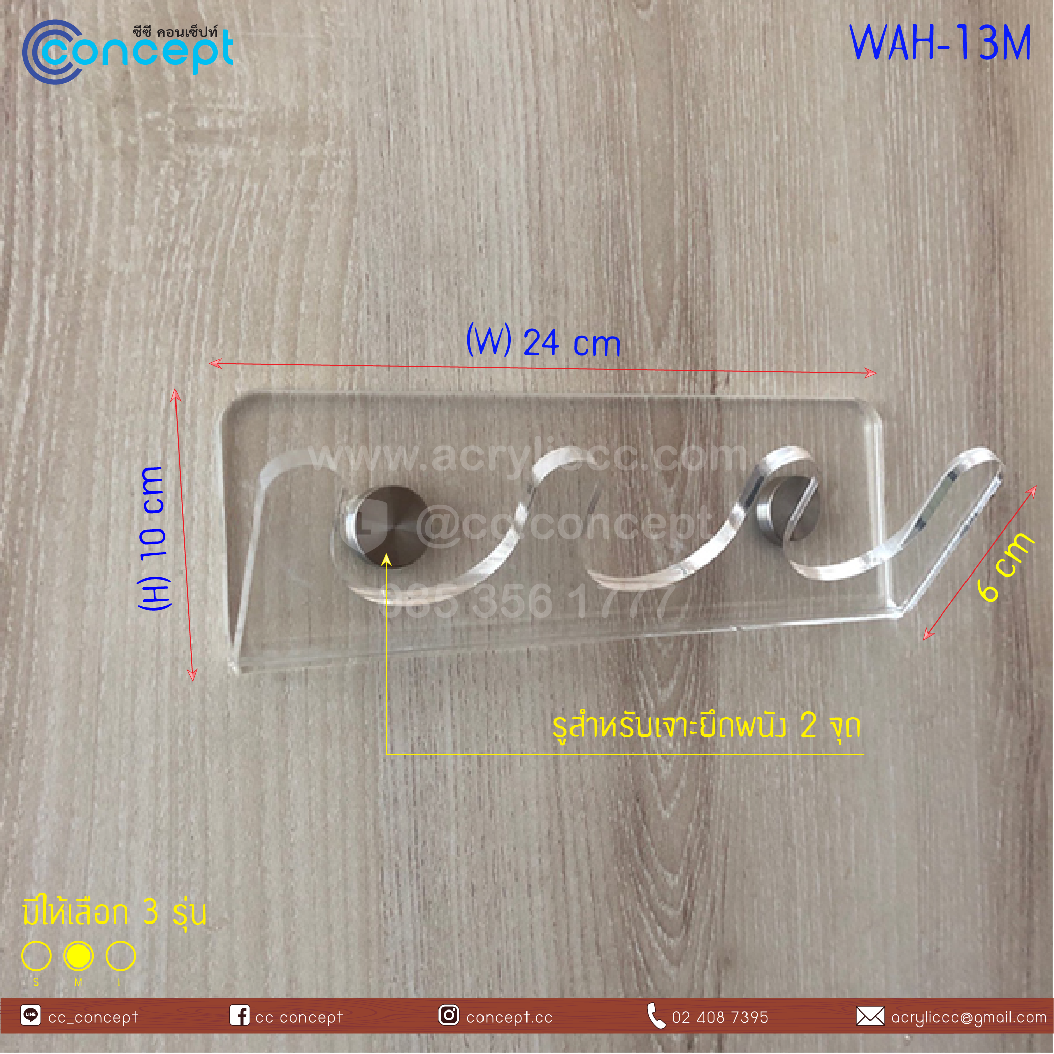 ตะขอแขวนติดผนัง (WAH-13)