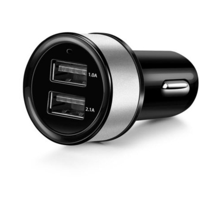 Car Charger สำหรับมือถือ iPad (ดำ+เงิน)