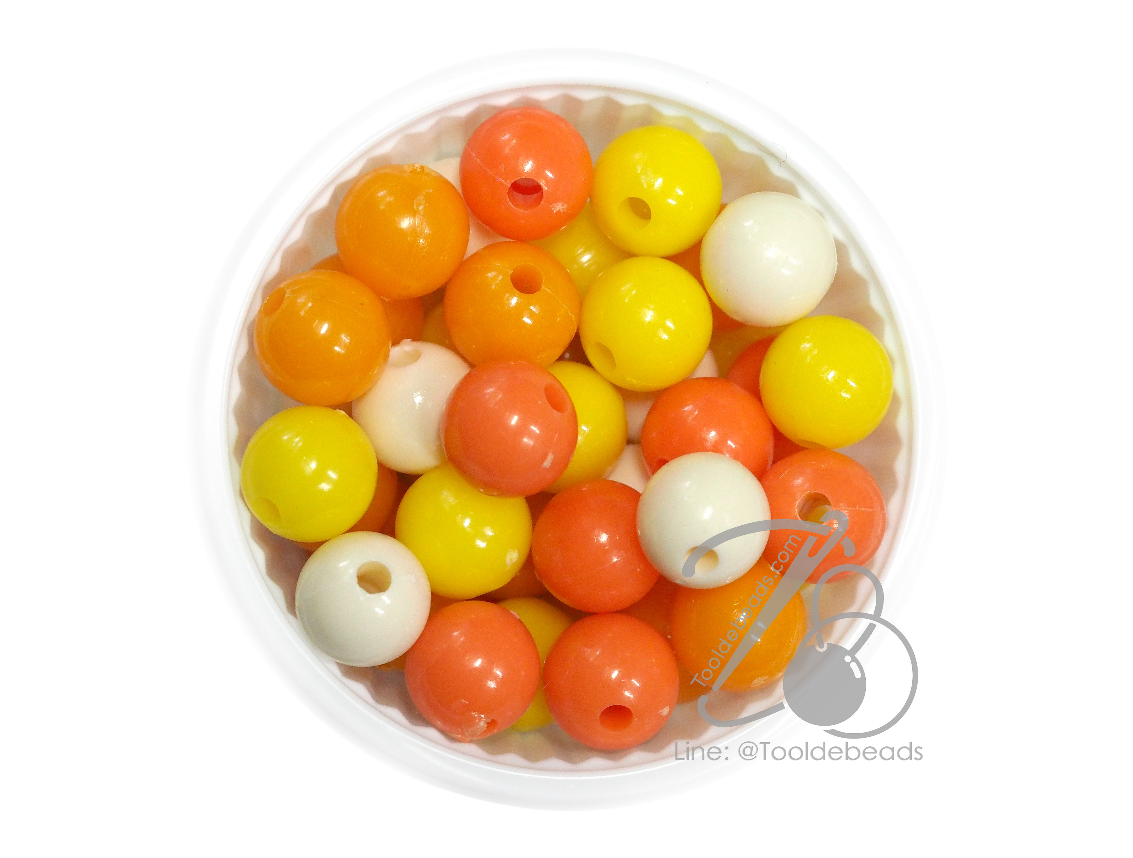 ลูกปัดกิโล ตราเสือ 10มม. สีผสม (15กรัม) SKU-14974