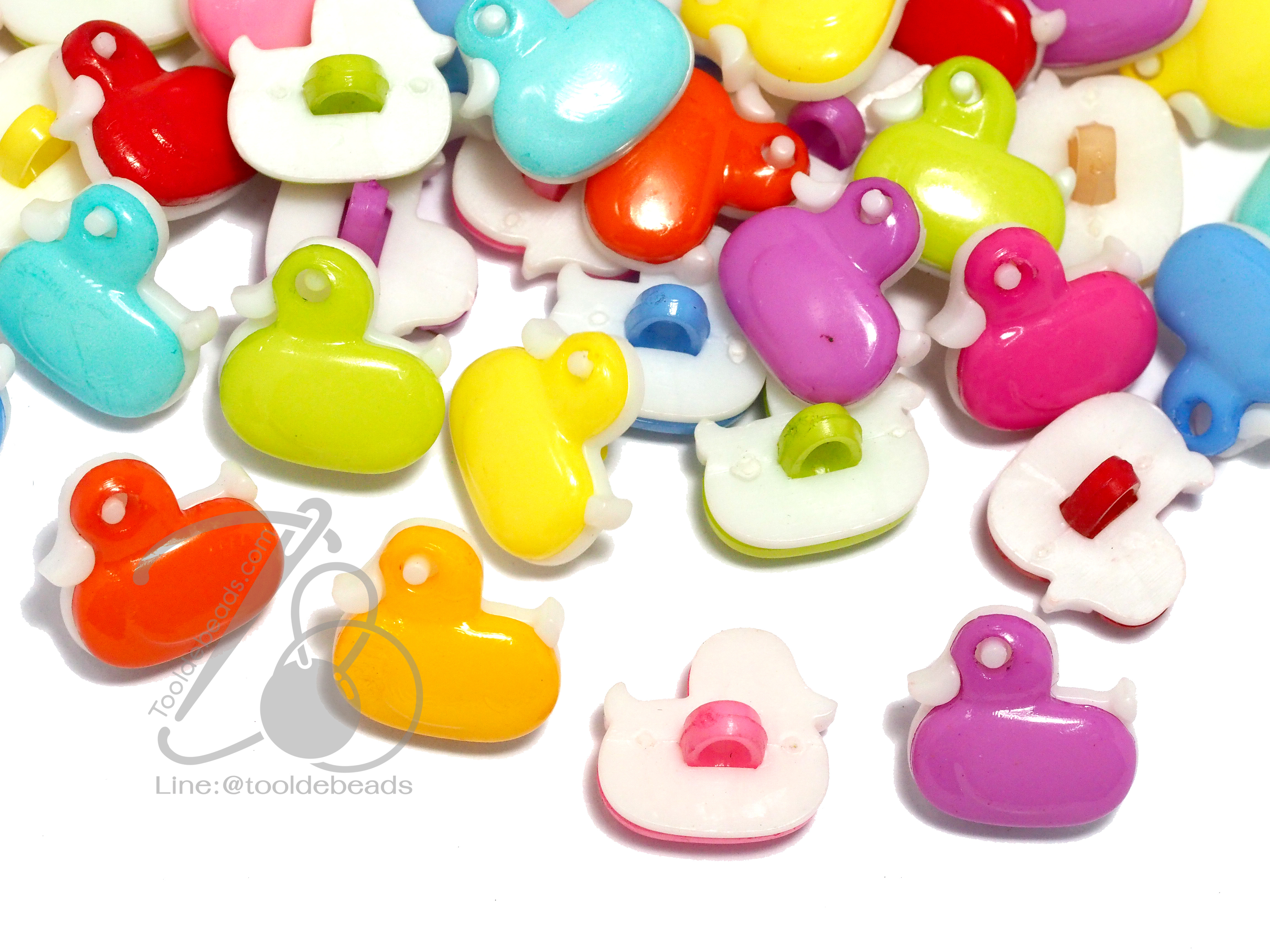 กระดุม 13มม. ลายเป็ด (10 เม็ด) SKU-04172