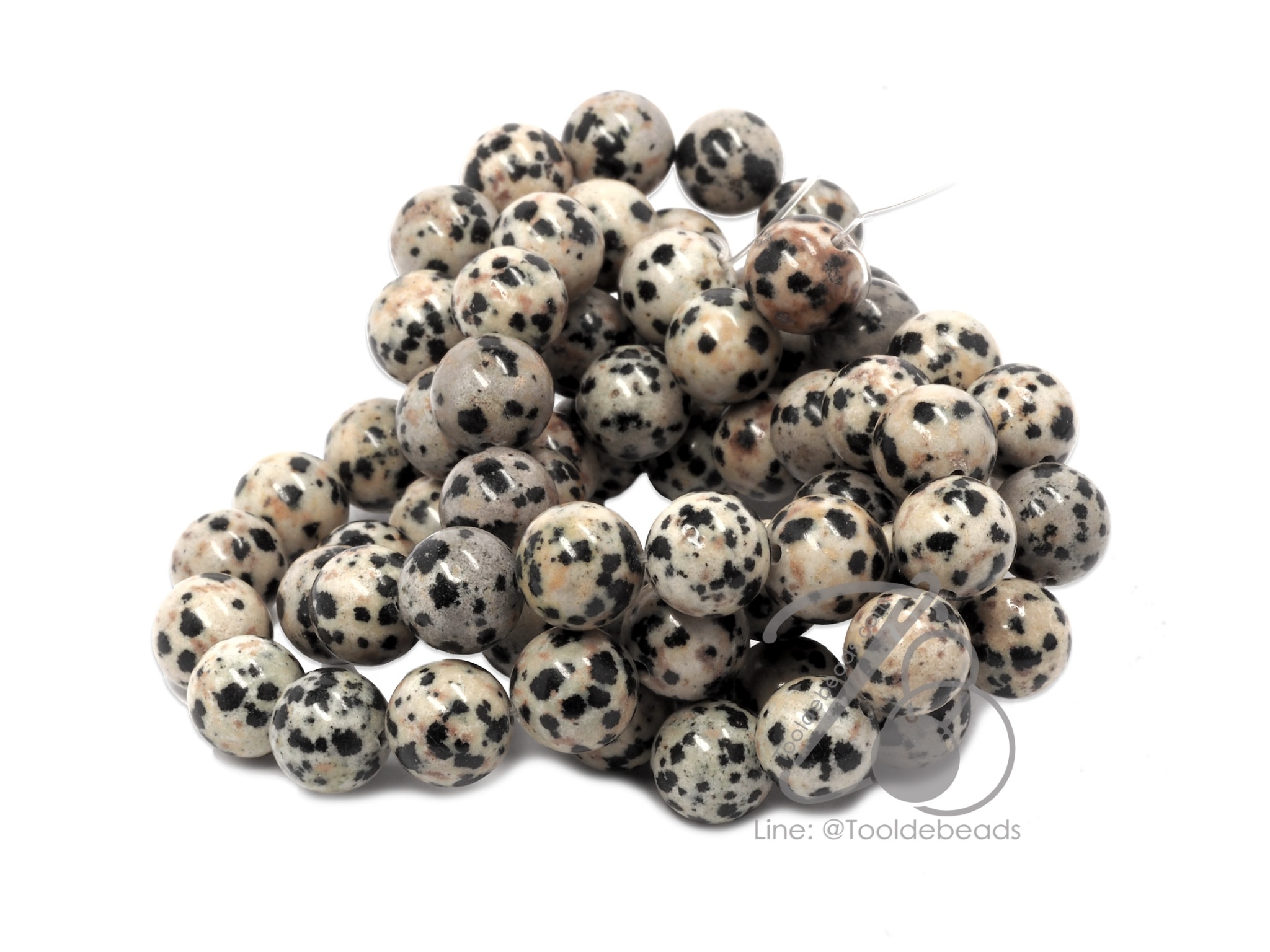หิน Dalmatian Jasper 10มม. (39 เม็ด) SKU-01029