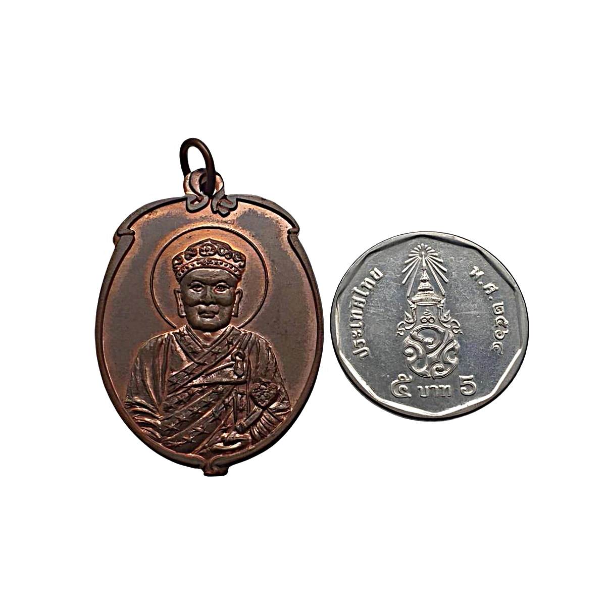 เหรียญรูปลูกท้อองค์ไต้ฮงกงโจวซือมูลนิธิการกุศลตาคลีจ.นครสวรรค์พิมพ์ใหญ่เนื้อทองแดง