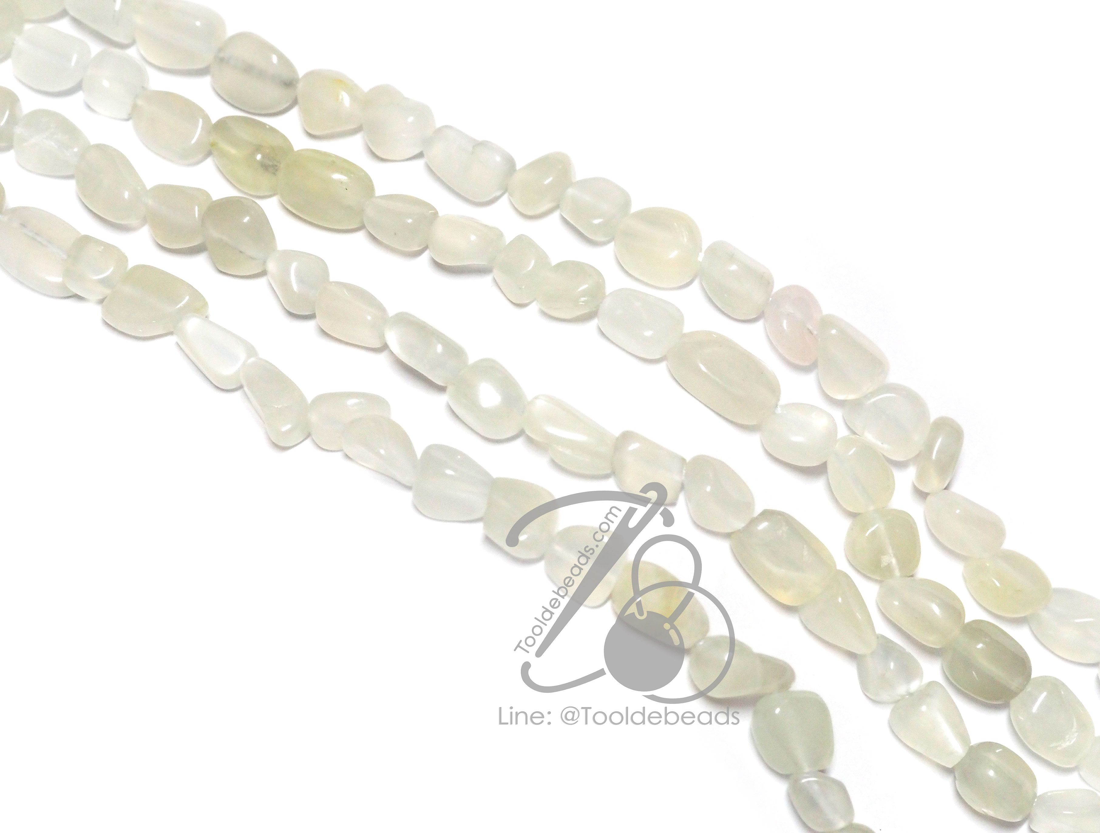 หิน มูนสโตน (moonstone) 8มม. หินไร้ทรง (46 เม็ด) SKU-14520