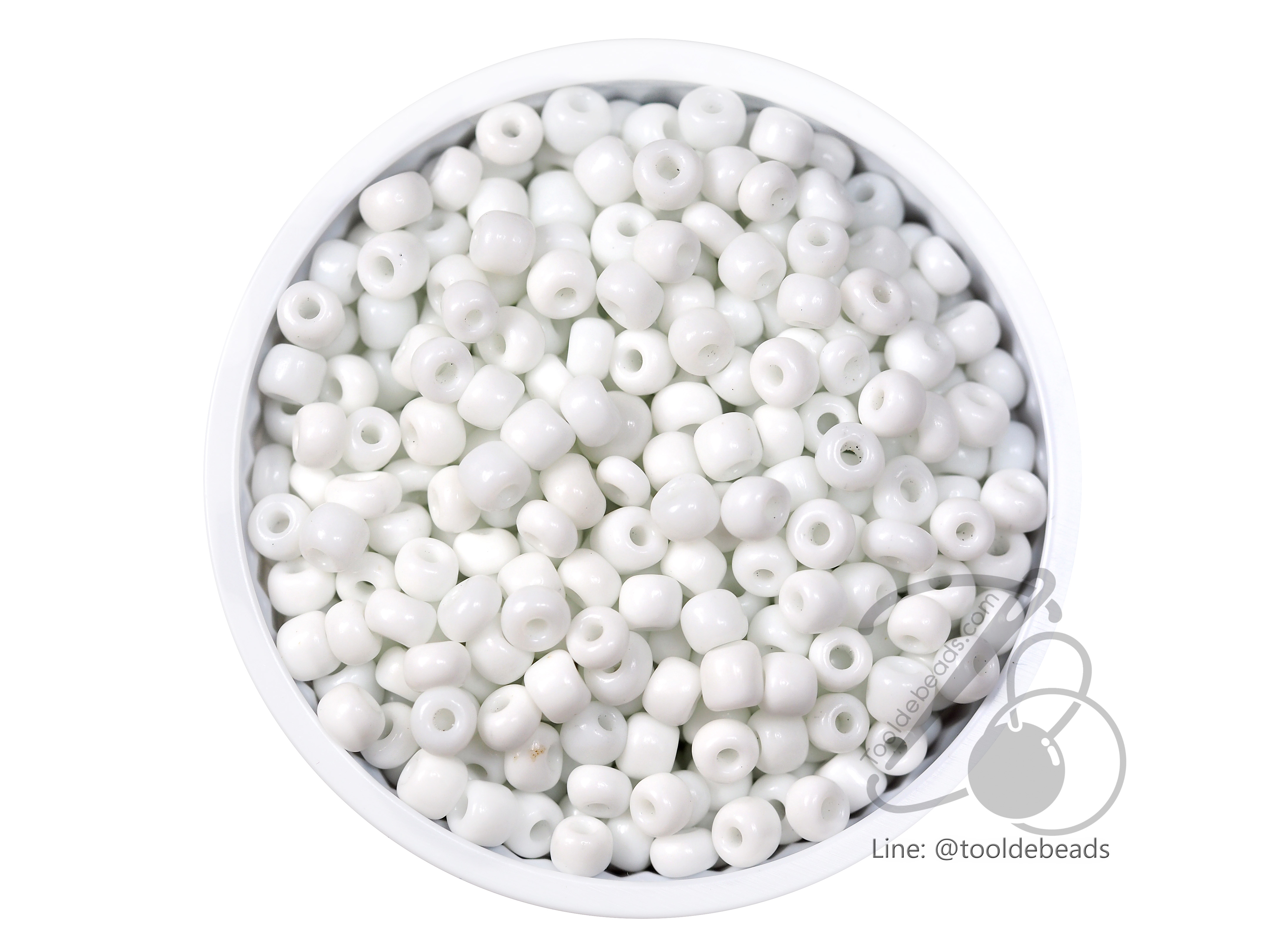 ลูกปัดเม็ดทราย 6/0 โทนด้าน สีขาว (100 กรัม) SKU-03821