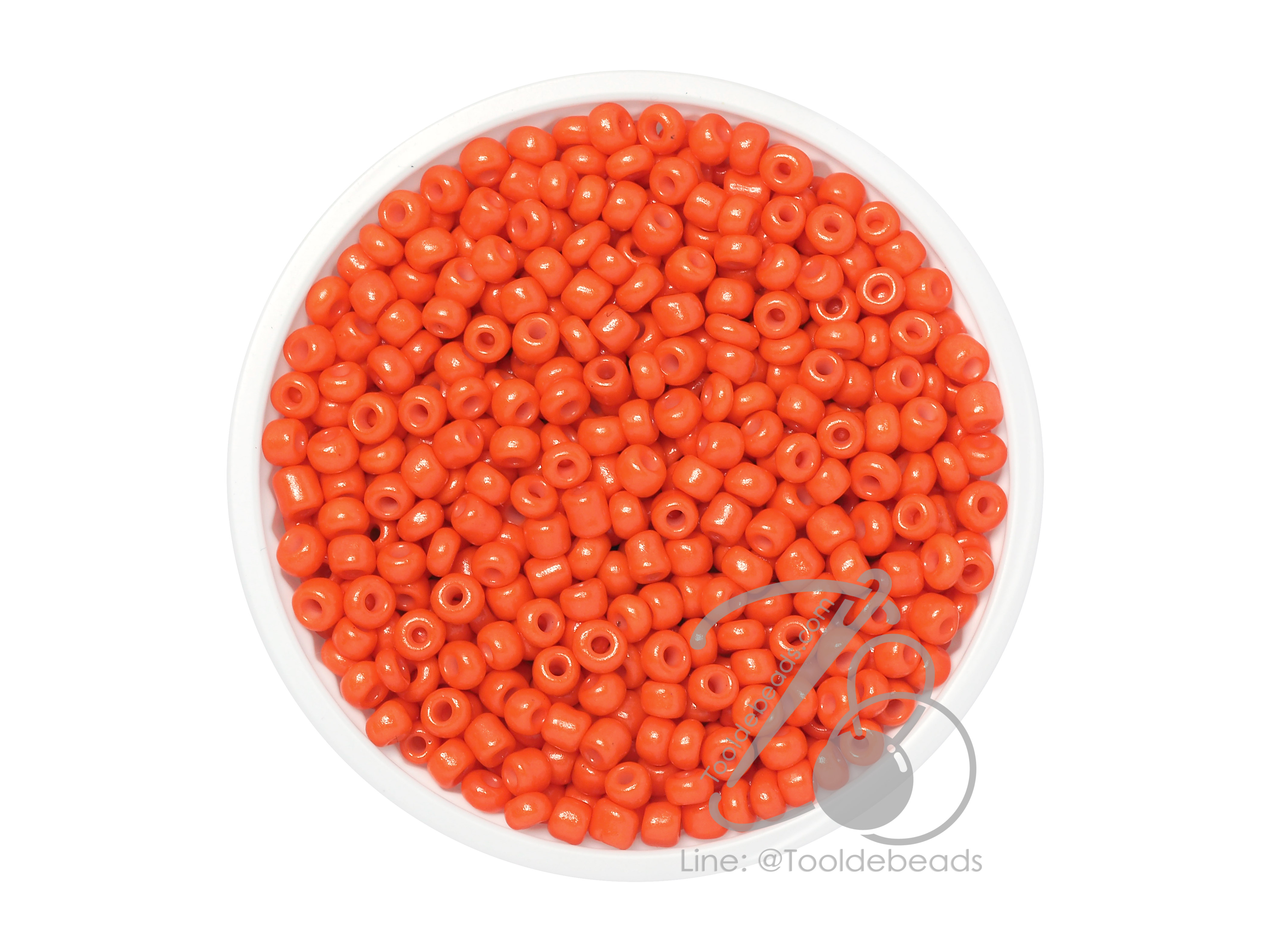 OK Brand ลูกปัดเม็ดทราย 8/0 โทนด้าน สีส้ม (100 กรัม) SKU-08184
