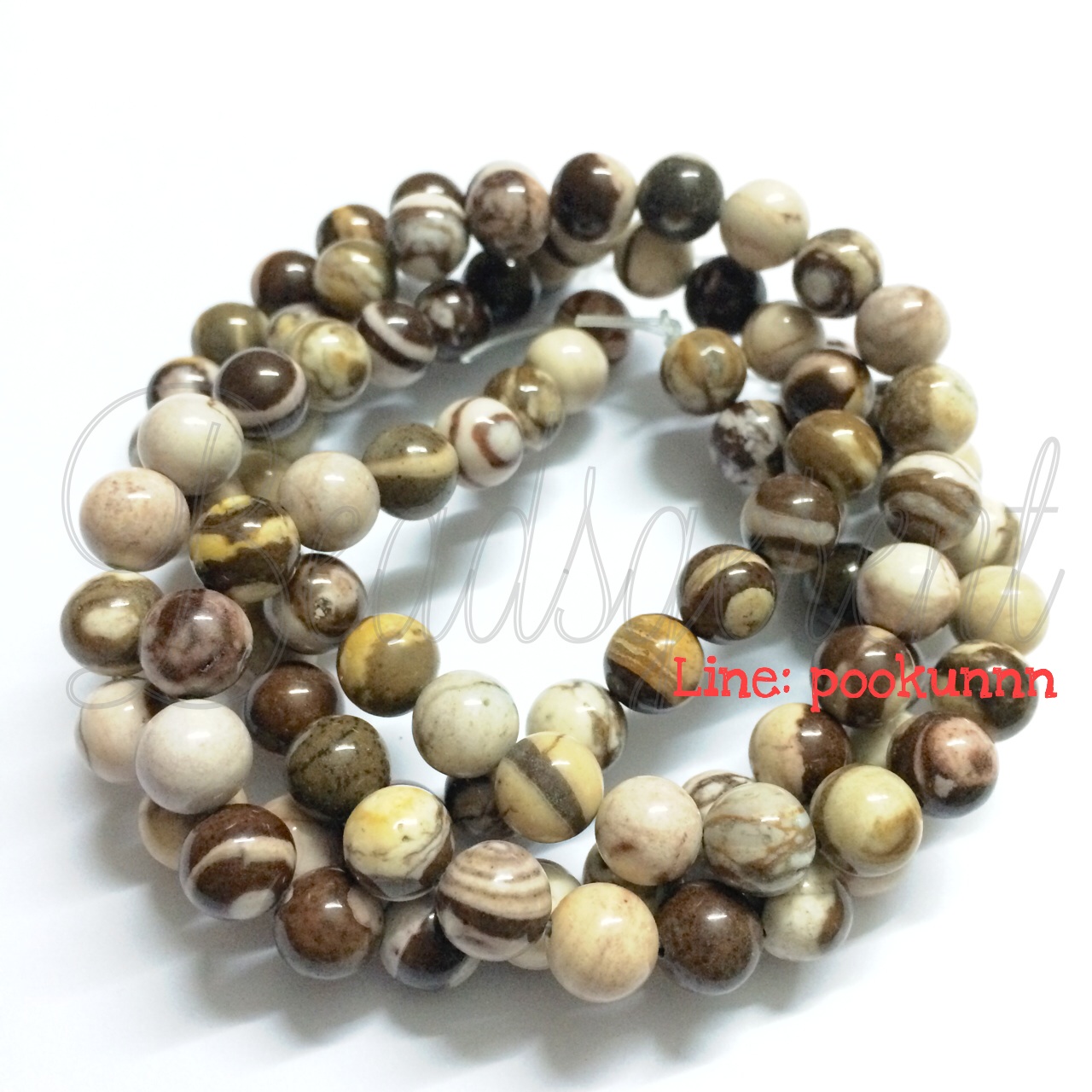 หิน Zebra Jasper 8มม. (46 เม็ด) SKU-01341