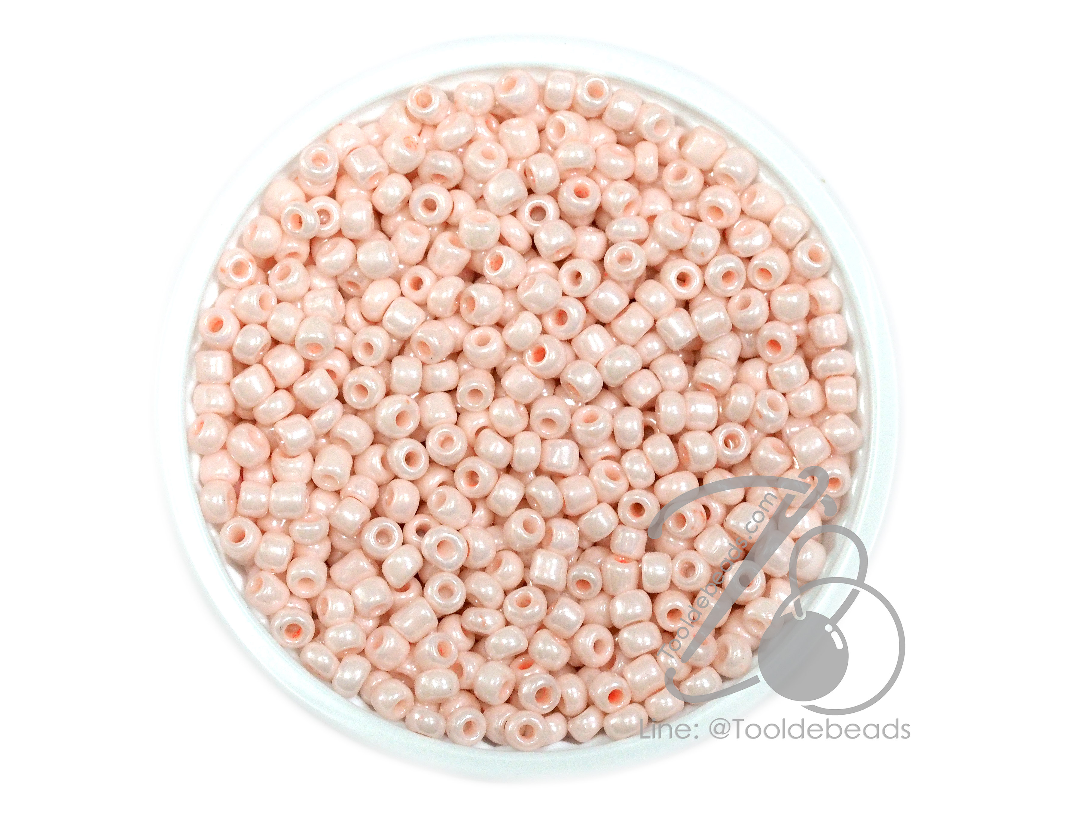 OK Brand ลูกปัดเม็ดทราย 8/0 โทนมุกด้าน สีเนื้อ (450 กรัม) SKU-14798