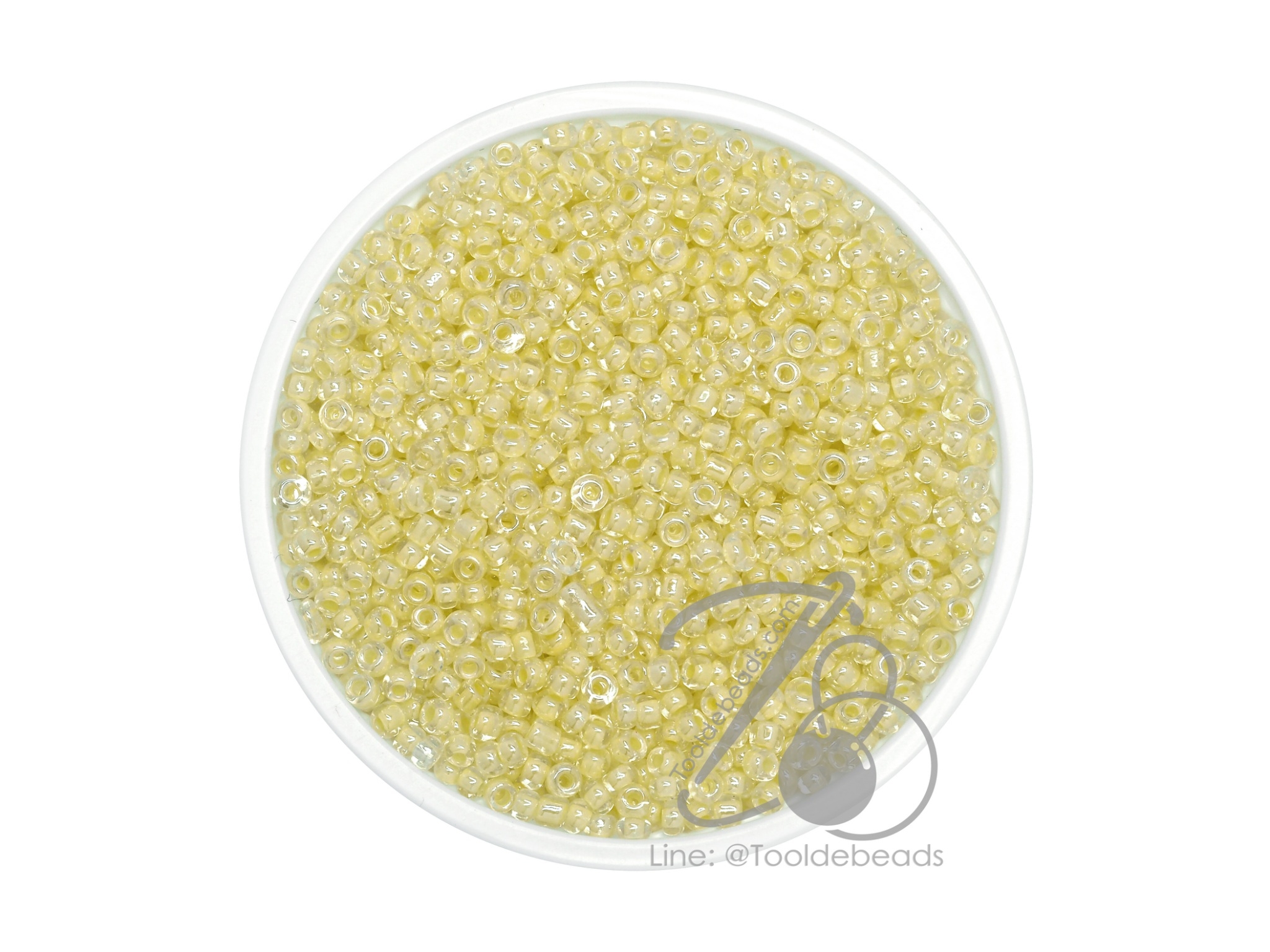 ลูกปัดเม็ดทราย 12/0 สอดไส้ สีเหลือง (450 กรัม) SKU-08774