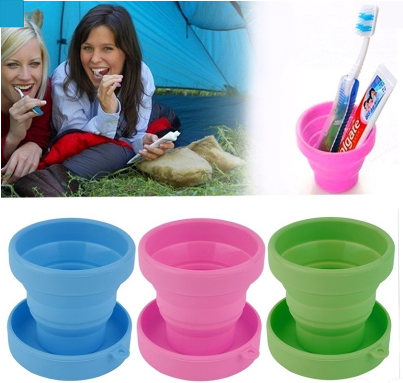 แก้วน้ำซิลิโคนพับได้พร้อมส่ง พกพา หยืดหยุ่นสะดวก สะอาด