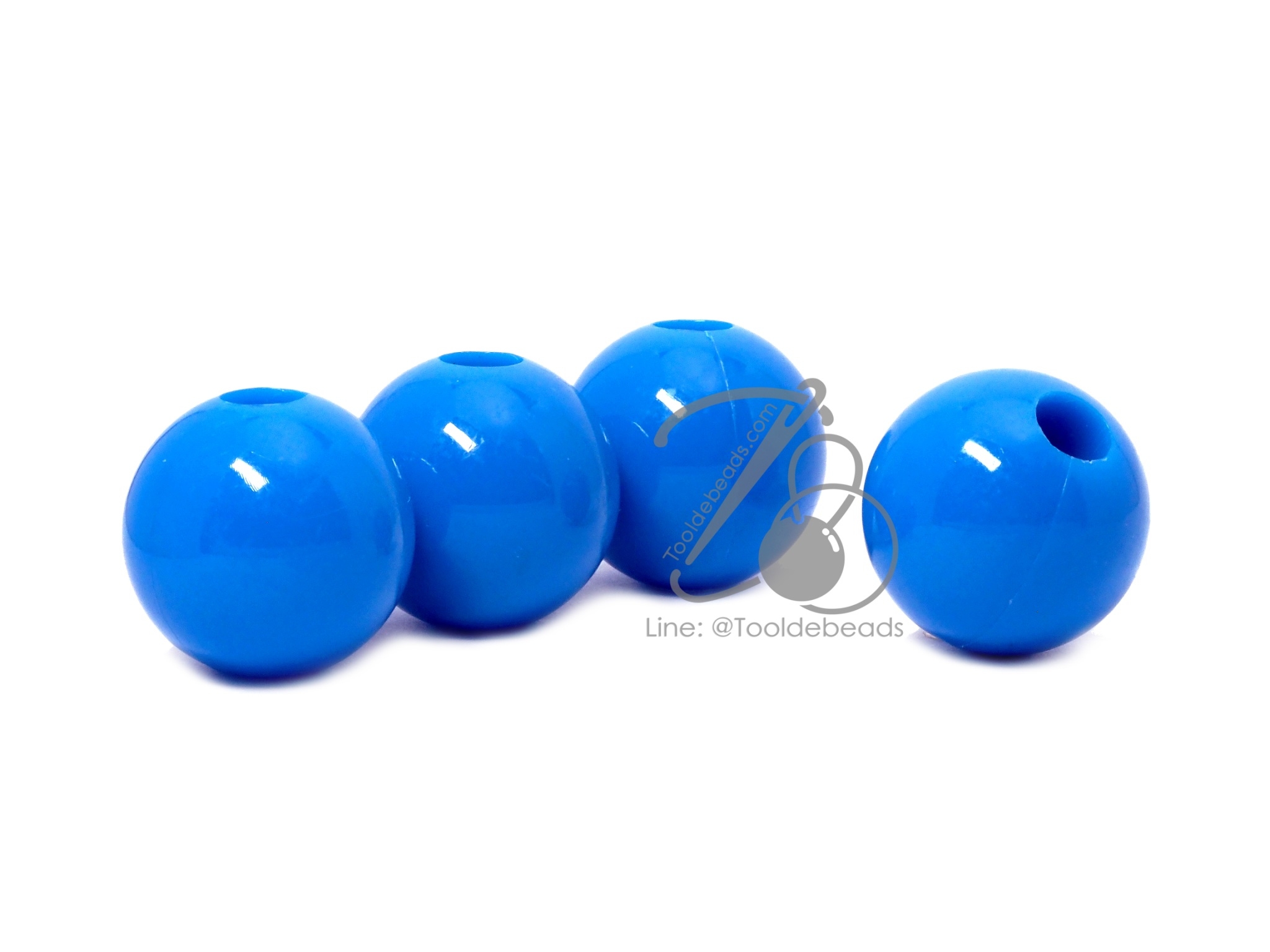 ลูกปัดลูกชิ้น 25มม. สีสด (50 ชิ้น) SKU-09186