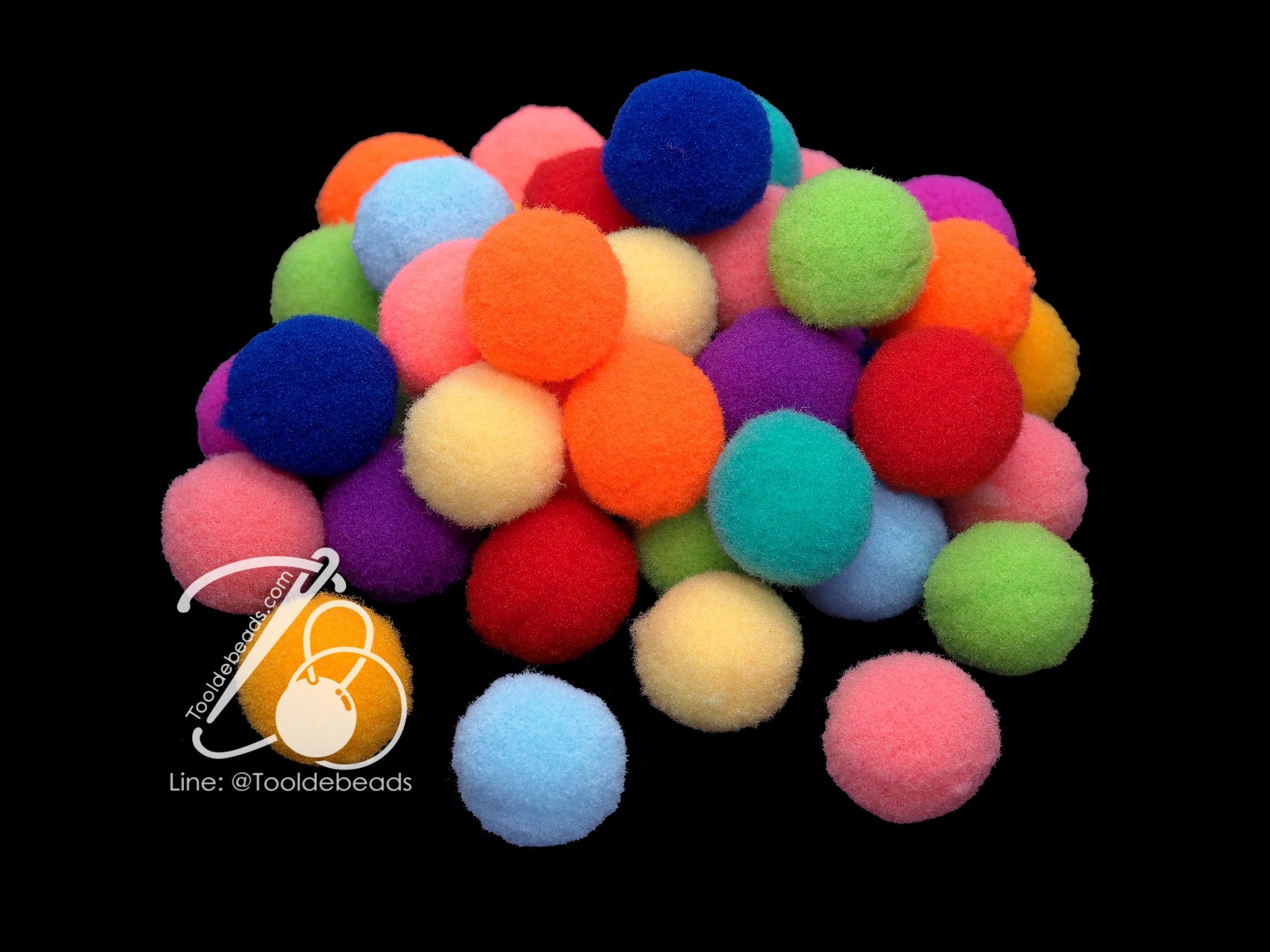 ปอมปอม 18มม. คละสีนิวยอร์ก (250 กรัม) SKU-12588
