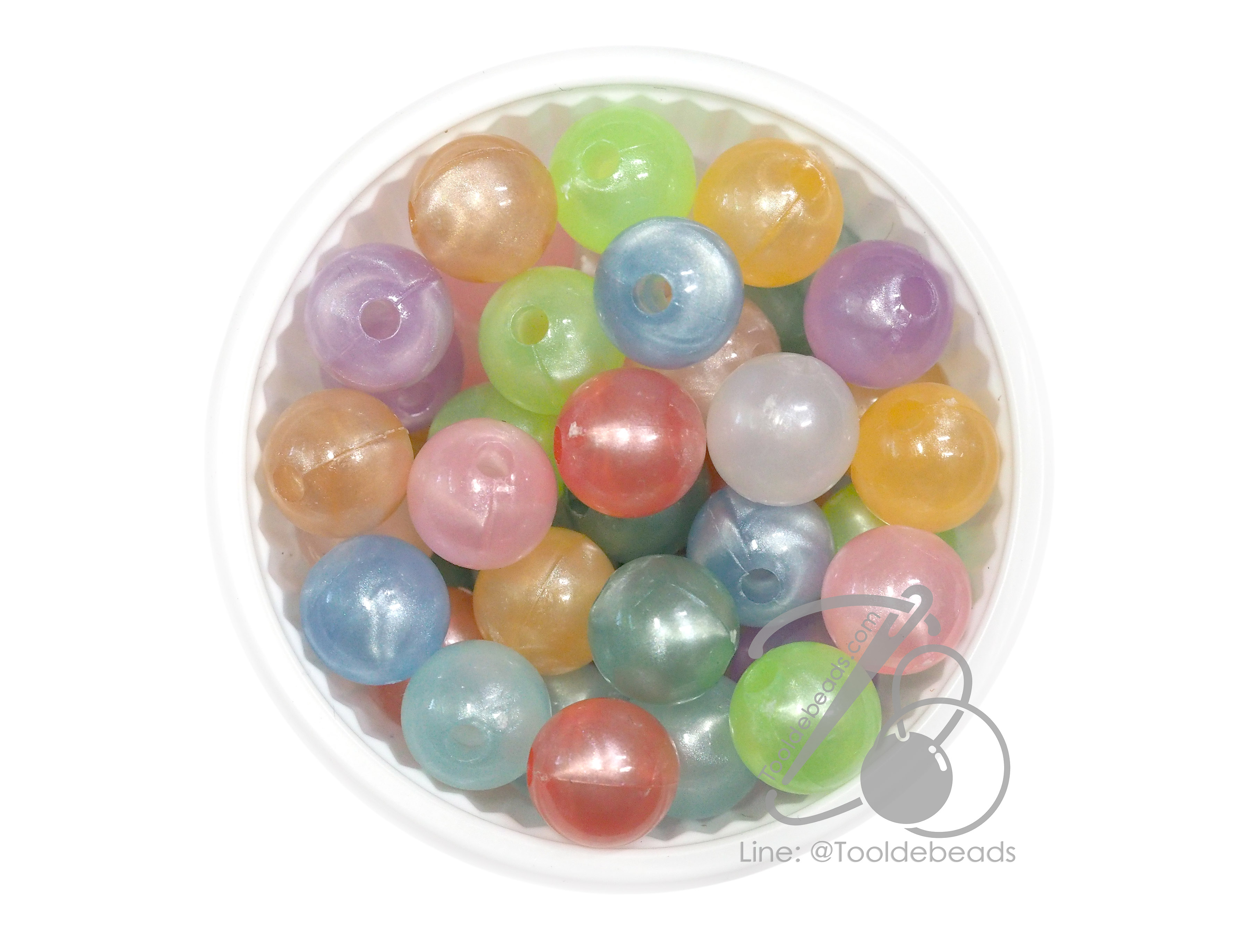 ลูกปัดกิโล ตราเสือ 10มม. สีผสม (15กรัม) SKU-14974