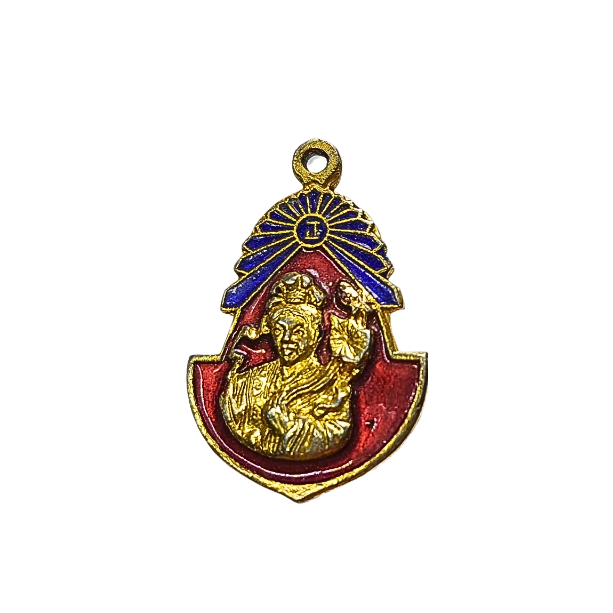 เหรียญฮ้อเซียนโกวโจวซือหนึ่งในแปดเซียนปีพ.ศ2526เนื้อกะไหล่ทองลงยา