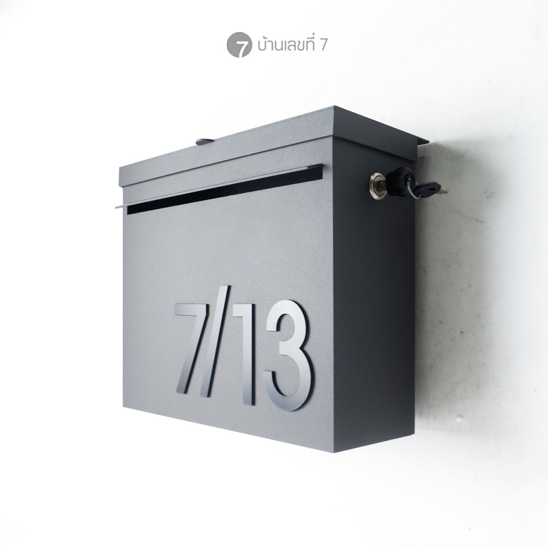 ตู้จดหมาย รุ่นคลาสสิค เต็มใบ ฝาชั้นเดียว อักษรนูน ขนาด 25x30 cm