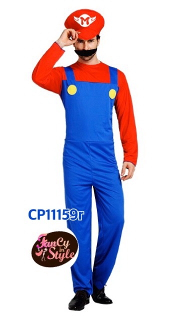Fairy tale/Disney /Cartoon/Game costume/Super Mario/Red Plumbers costume/ชุดคอสเพลย์ซุปเปอร์มาริโอ้