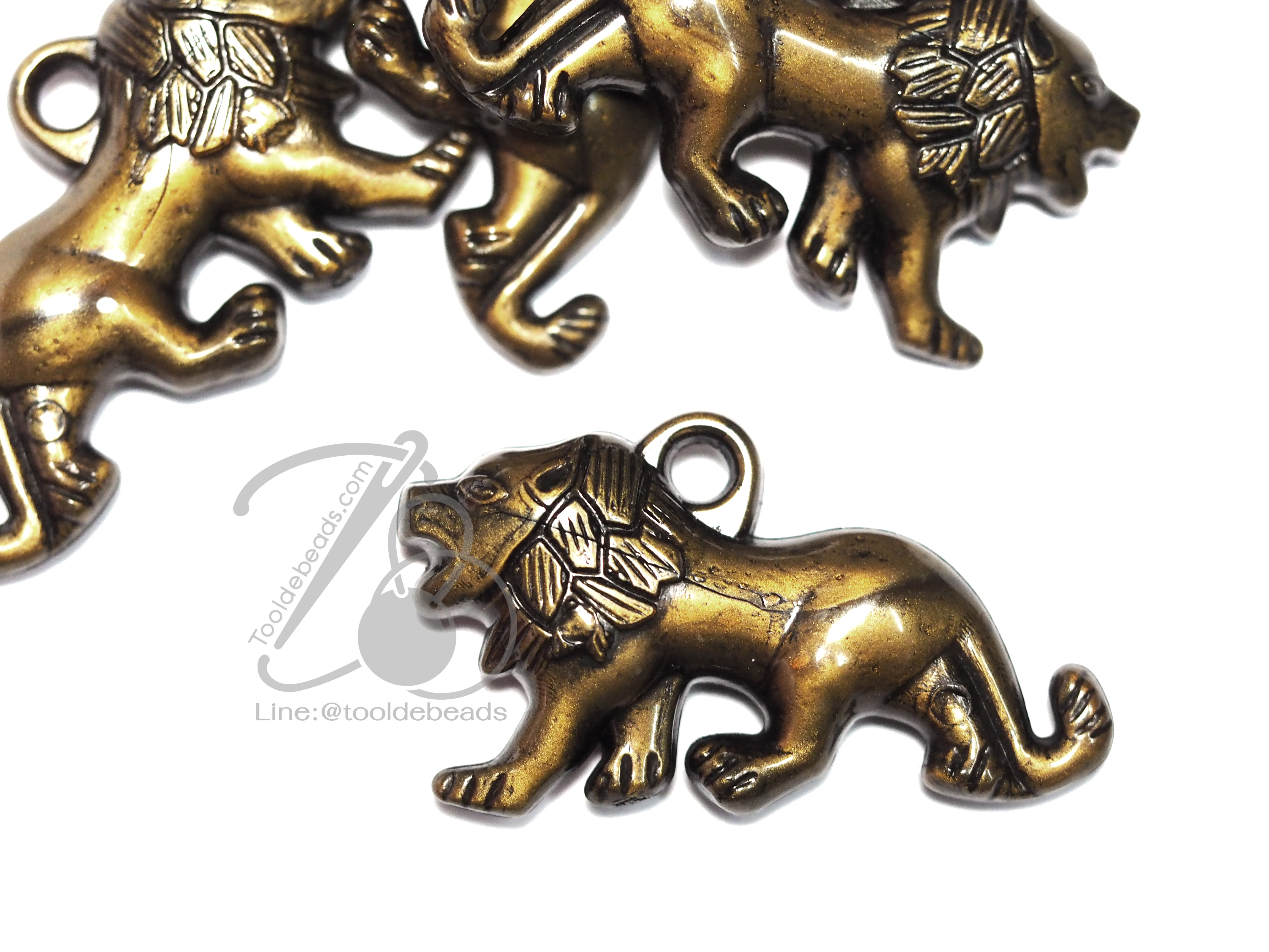 จี้อะคริลิค 23*39มม. ลายสิงโต สีสนิม (100 กรัม) SKU-03122