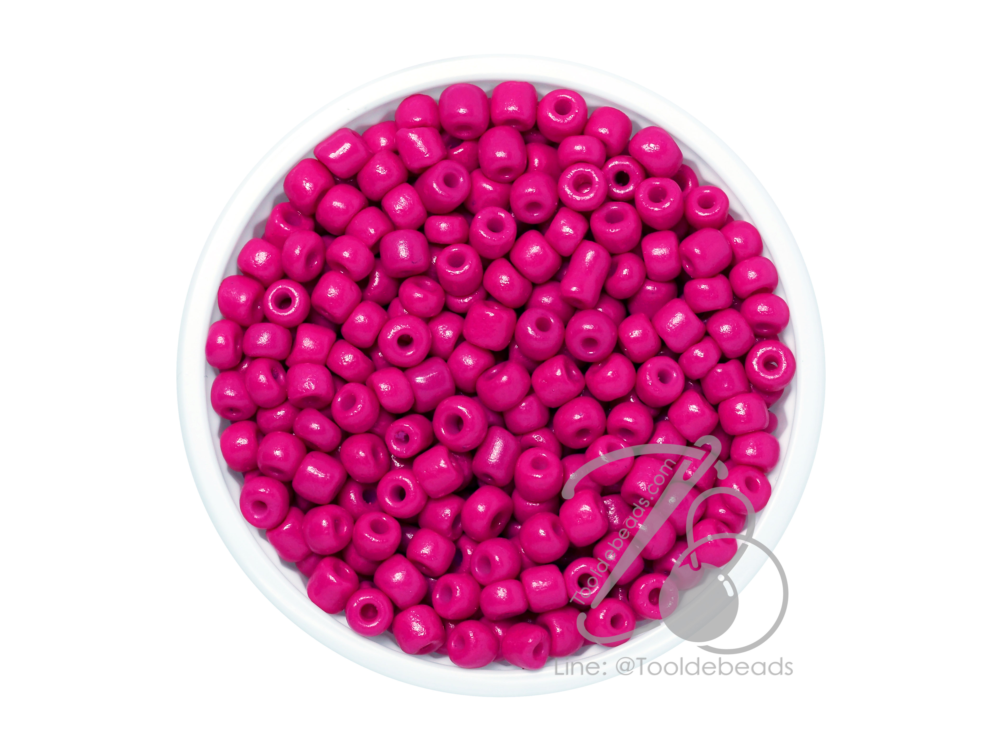 OK Brand ลูกปัดเม็ดทราย 6/0 โทนด้าน สีโอรสเข้ม (450 กรัม) SKU-08224
