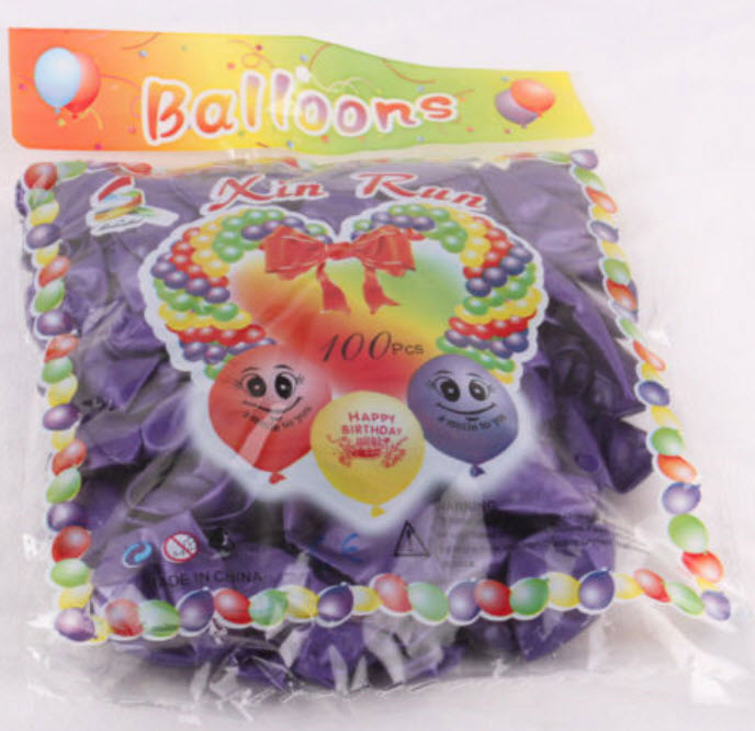 ลูกโป่งยาง ขนาด 10 นิ้ว / 100 ชิ้น (สีม่วงมุก)