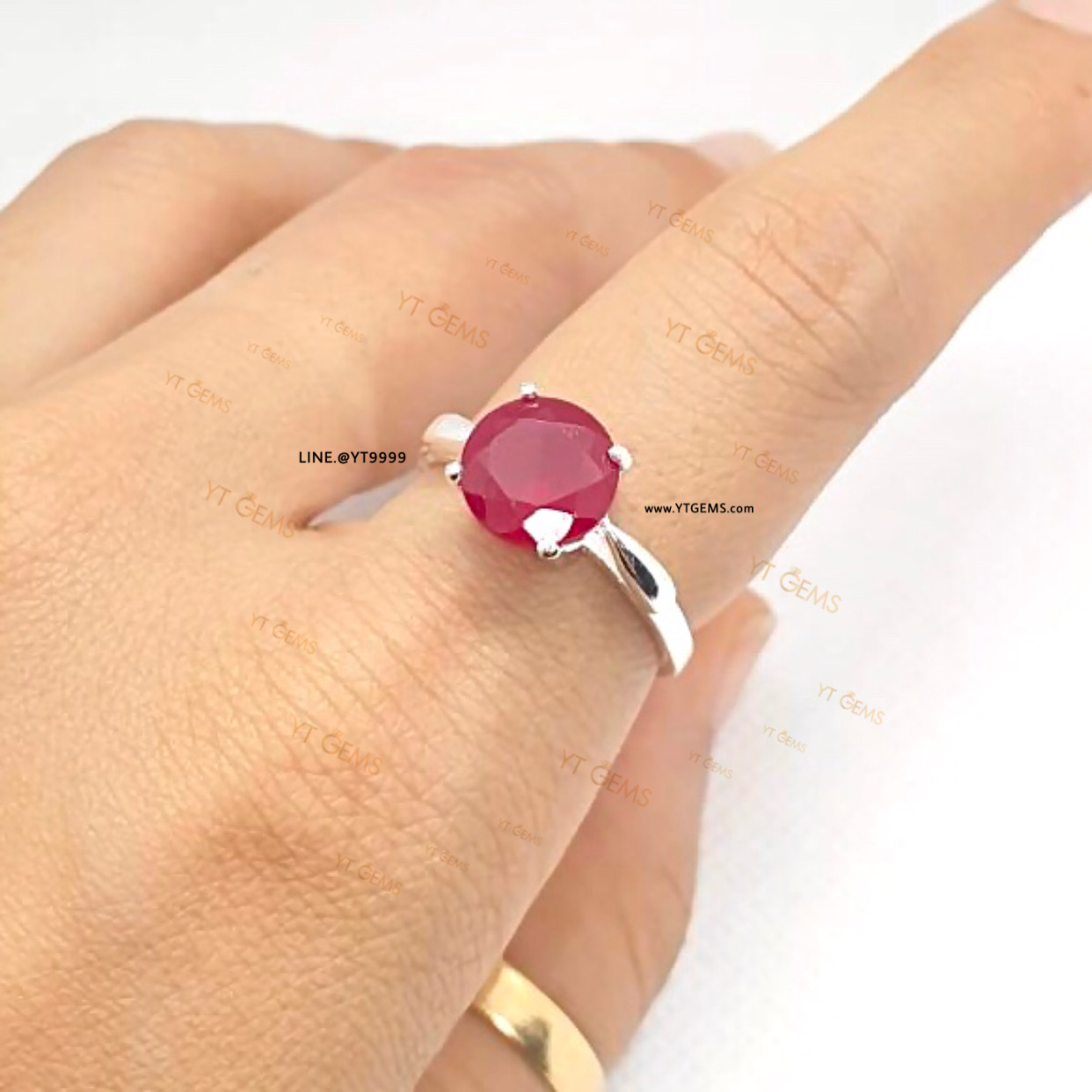 แหวนทับทิม แหวนเงินแท้ พลอยทับทิมชาตั้ม YTG-11382 YTGEMS
