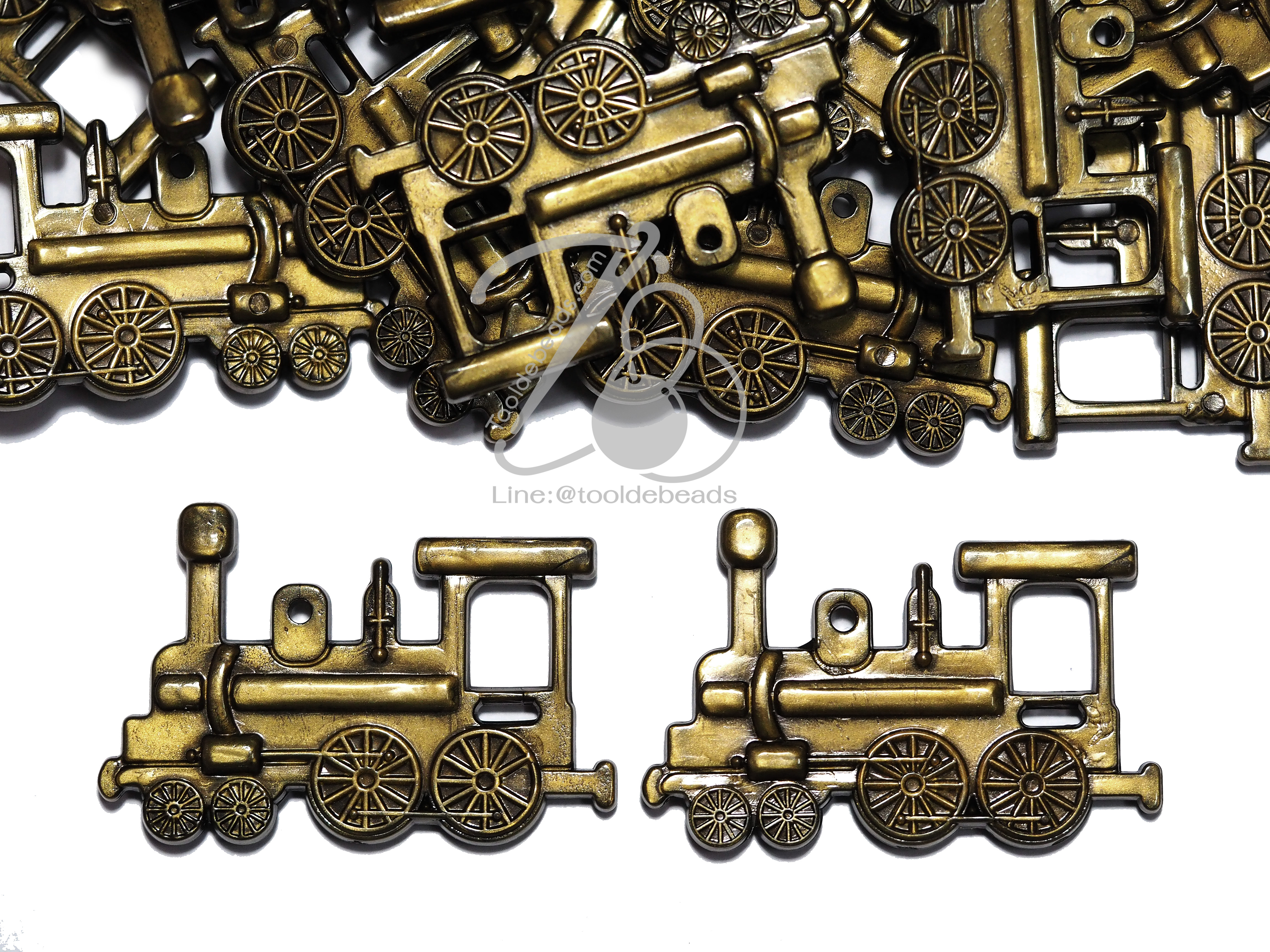 จี้อะคริลิค 50*30มม. ลายรถไฟ สีสนิม (100 กรัม) SKU-05864