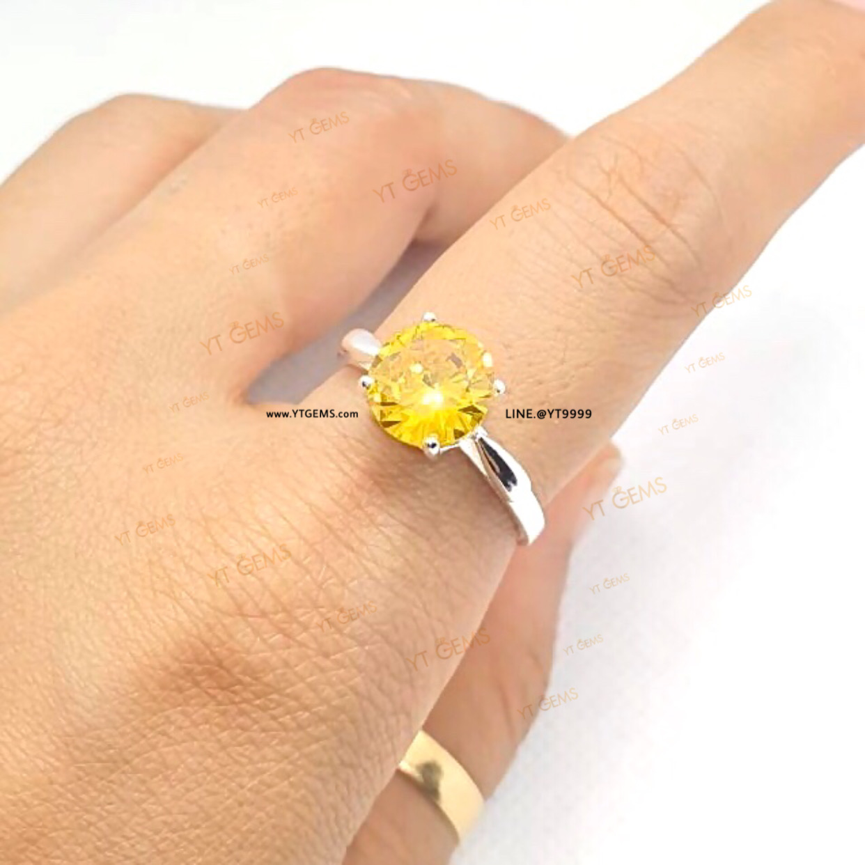 แหวนบุษราคัม แหวนเงินแท้ พลอยบุษราคัม (CZ) YTG-11383 YTGEMS