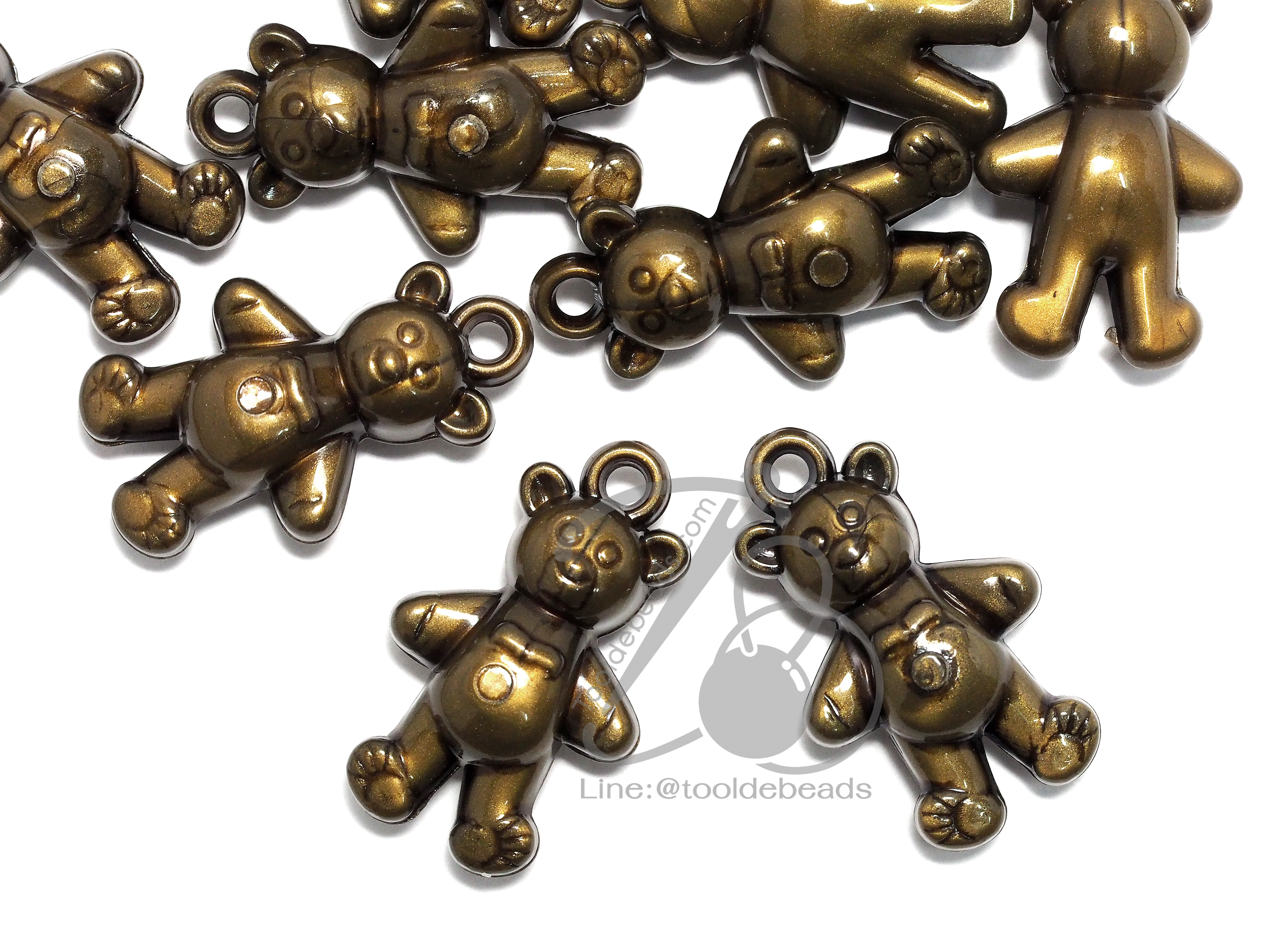 จี้อะคริลิค 15*25มม. ลายหมียืน สีสนิม (100 กรัม) SKU-03097