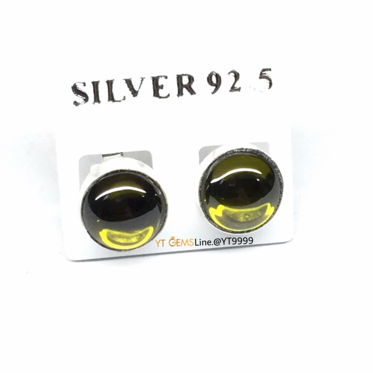ต่างหูเขียวส่อง ต่างหูเงินแท้ พลอยเขียวส่อง (CZ) YTG-10945 YTGEMS