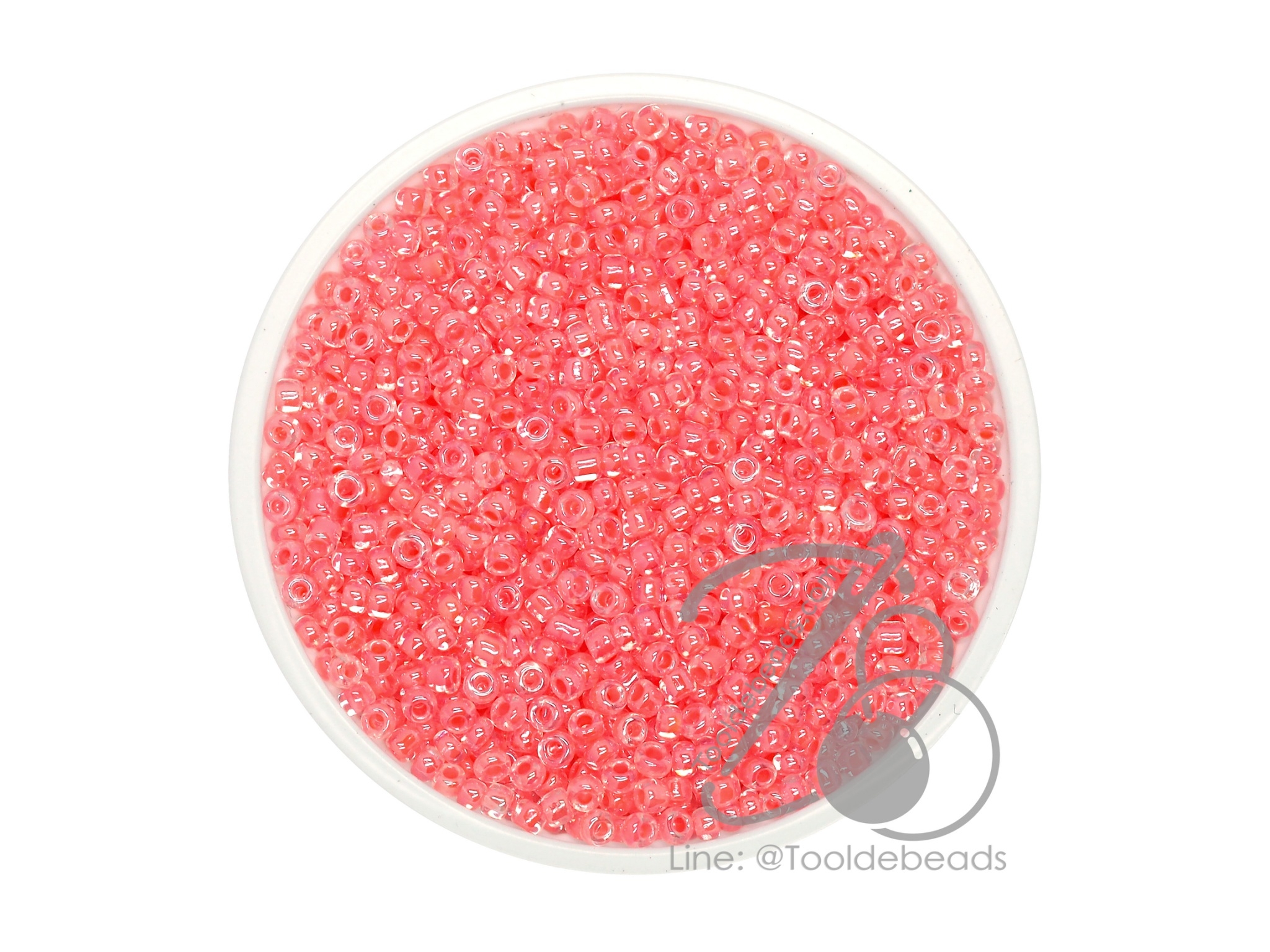 ลูกปัดเม็ดทราย 12/0 สอดไส้ สีโอรสเข้ม (15 กรัม) SKU-08642