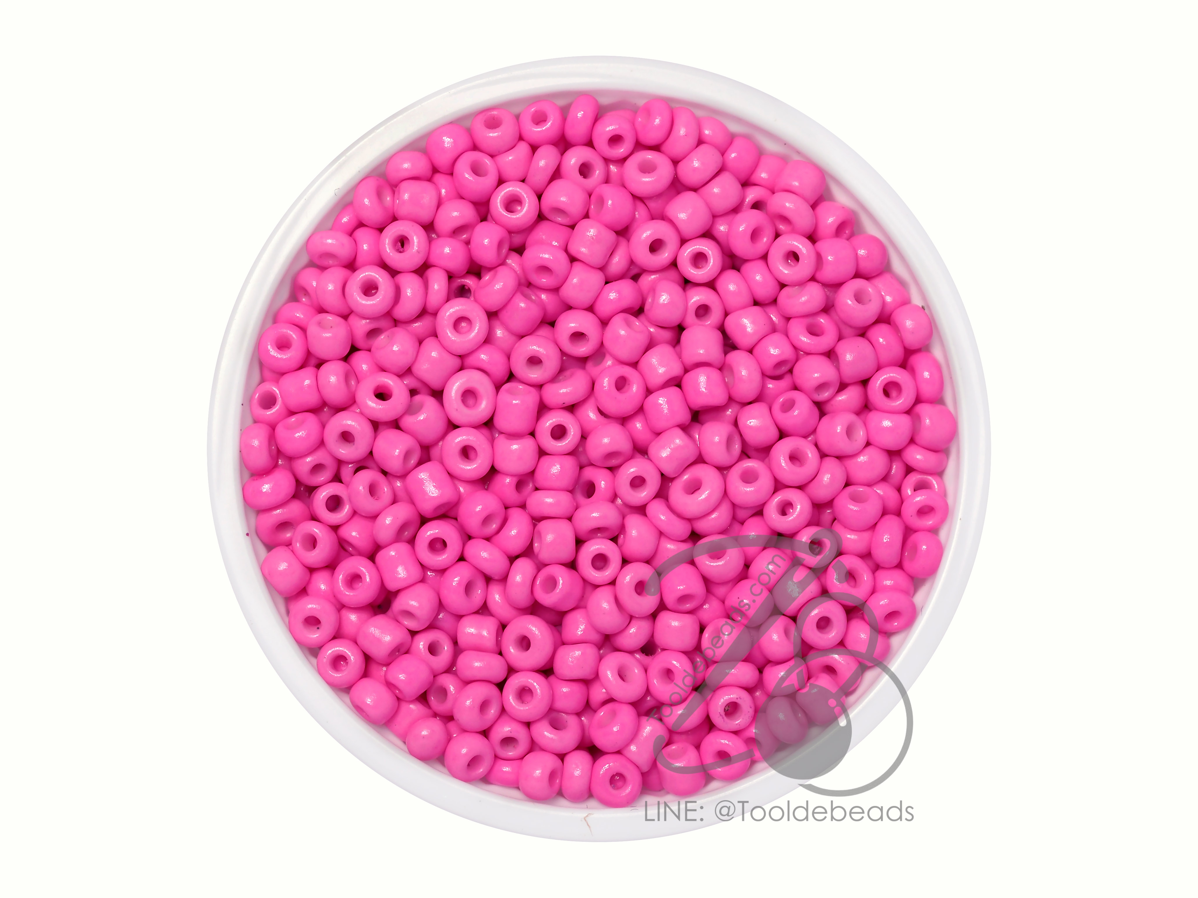 OK Brand ลูกปัดเม็ดทราย 8/0 โทนด้าน สีชมพูหวาน (100 กรัม) SKU-08157