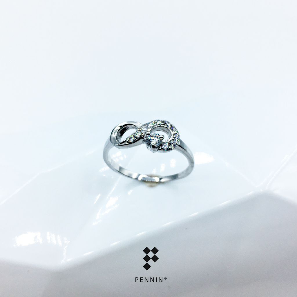 แหวนอินฟินิตี้เพชรสวิส CZ เพชรยอด Double Infinity Diamond Ring เกรด TOP 6A สวยหรู เสริมโชคลาภ