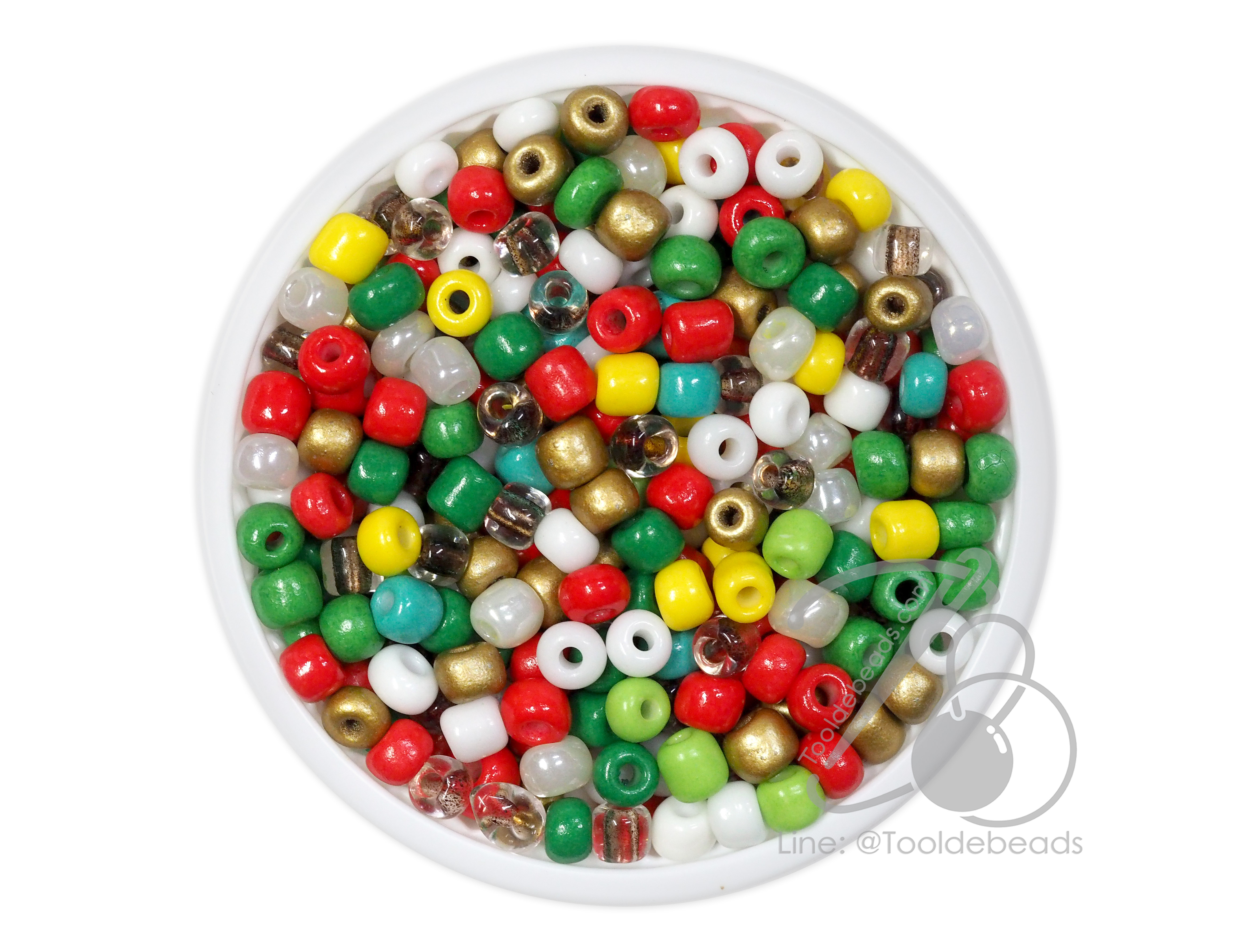OK Brand ลูกปัดเม็ดทราย 6/0 โทนด้าน สีคริสต์มาส 3 (450 กรัม) SKU-16921