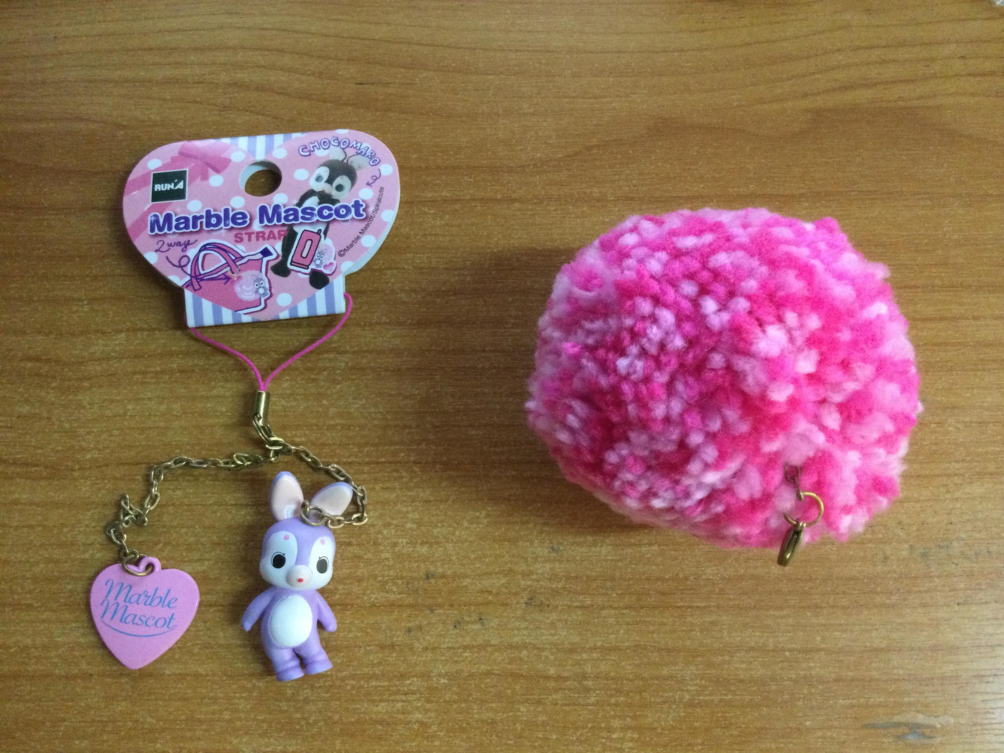 Marble Mascot Strap 3 นิ้ว สีชมพูอ่อน-เข้ม