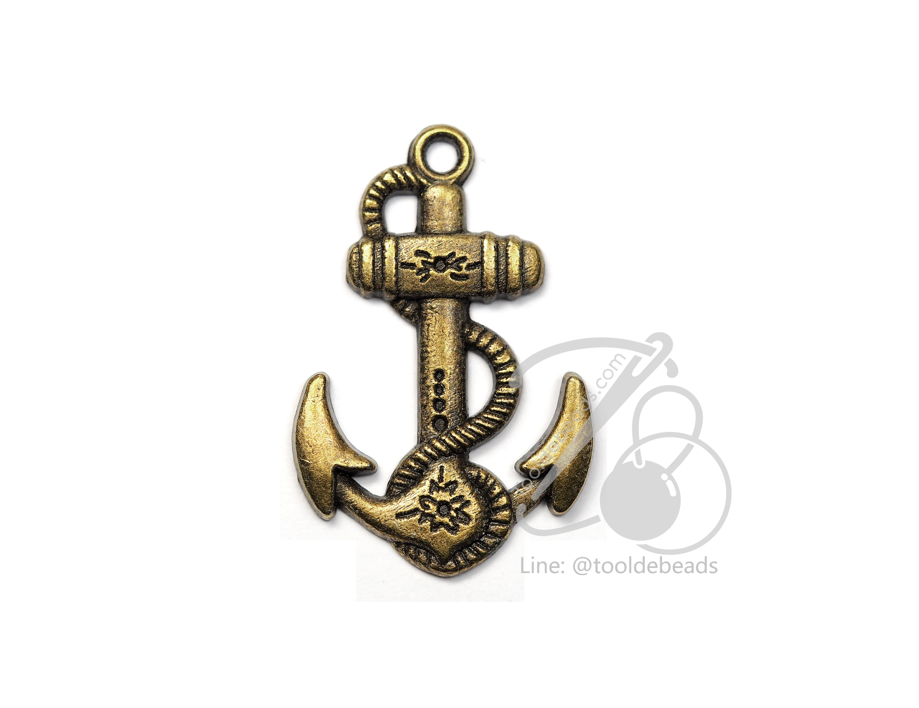 จี้เหล็ก 19 24*29มม. ลายสมอพันเชือก สีสนิม (1 ชิ้น) SKU-00564
