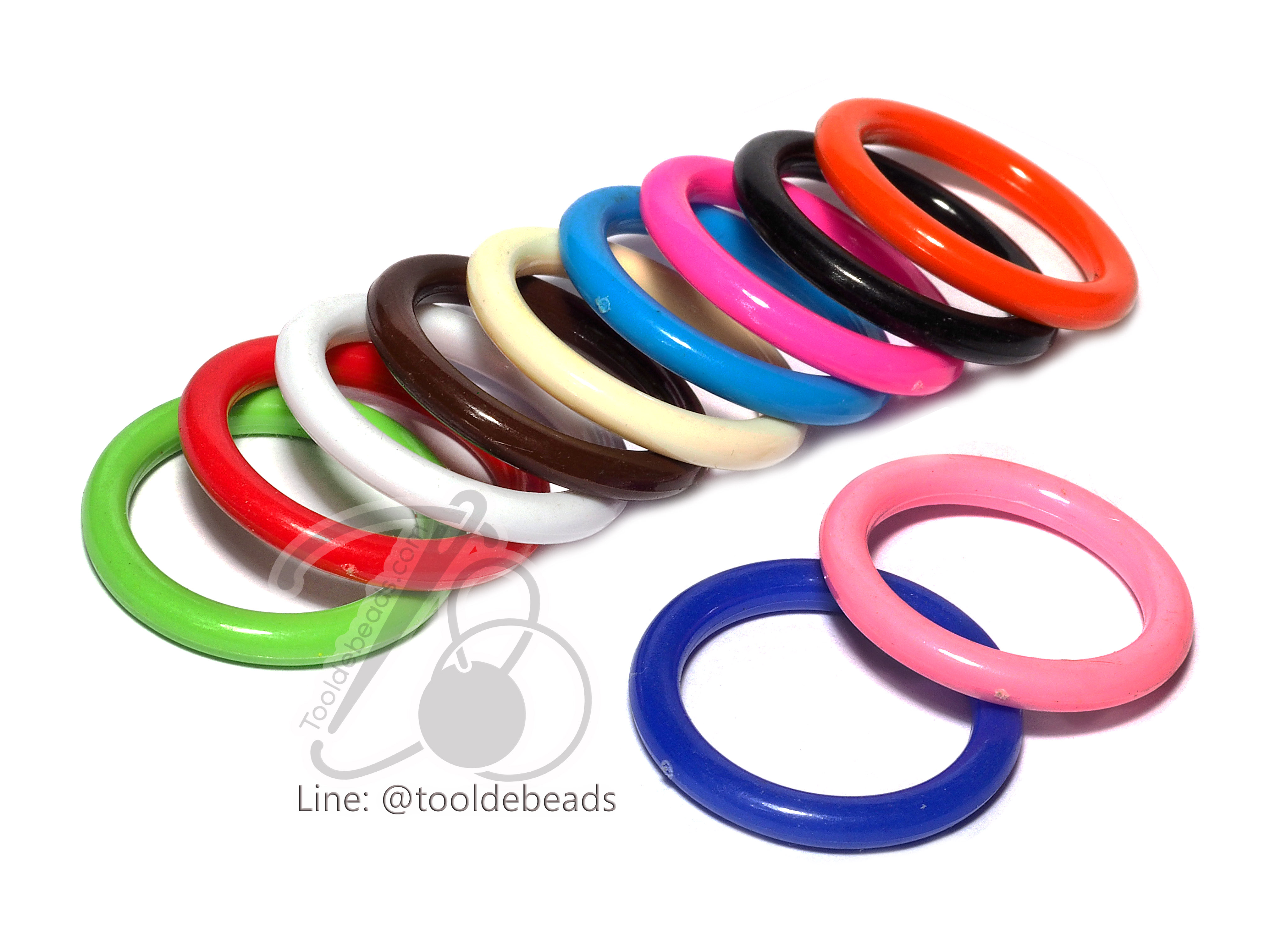 ห่วงพลาสติกโบ๋ 38มม. สีสด (450 กรัม) SKU-13164