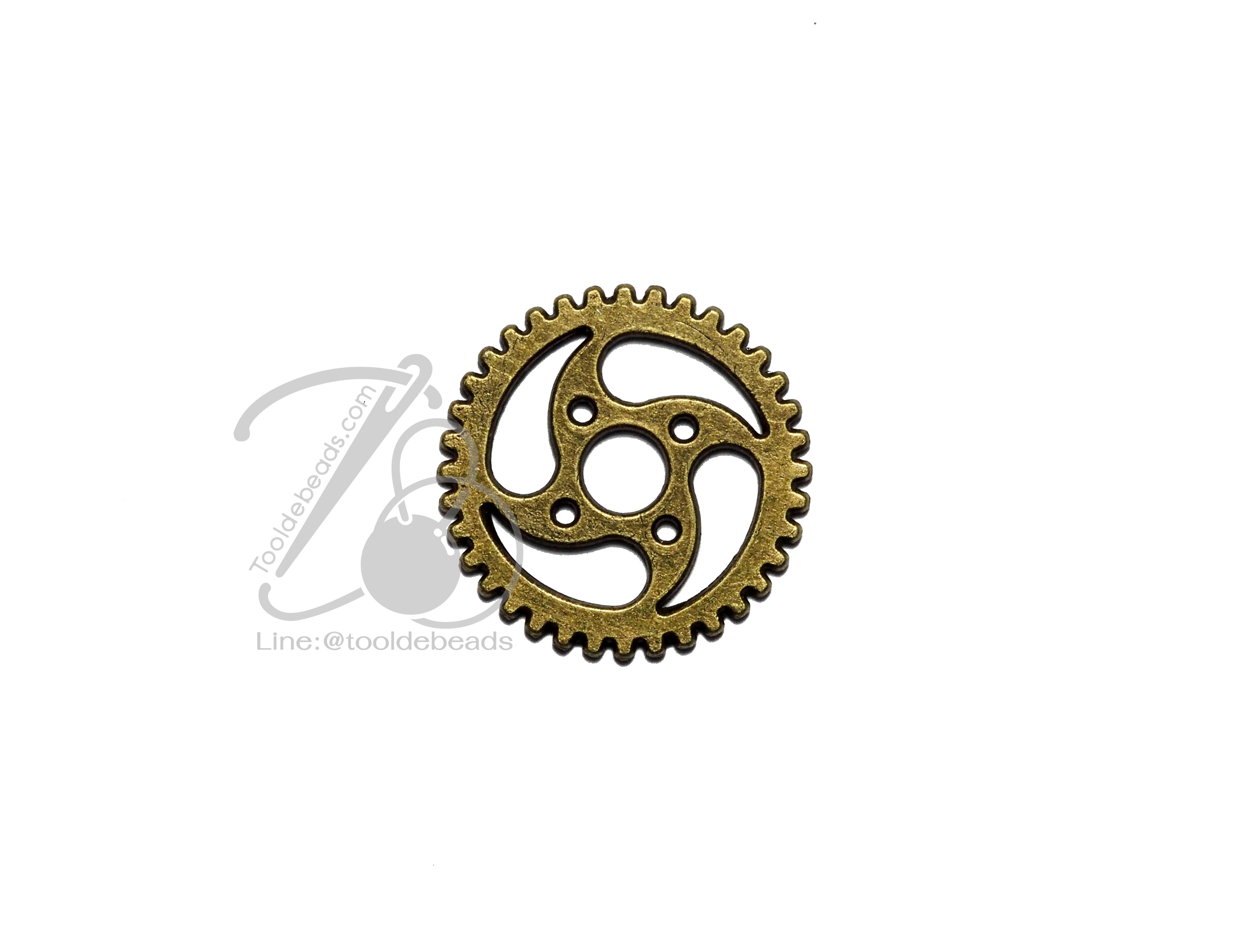 จี้เหล็ก 409 28มม. ลายเกียร์ สีสนิม (1 ชิ้น) SKU-05985