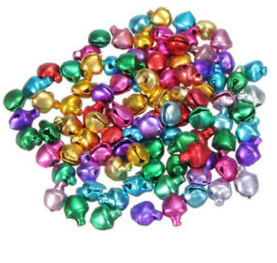 กระพรวนโลหะเคลือบสีมัน 5 ม.ม. คละสี / 50 เม็ด