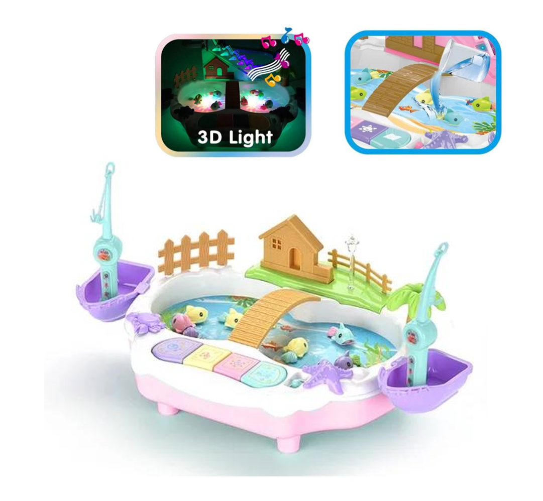 ของเล่นเด็กพร้อมส่งชุดอุปกรณ์ตกปลา DIY ใส่แบตเตอรี่