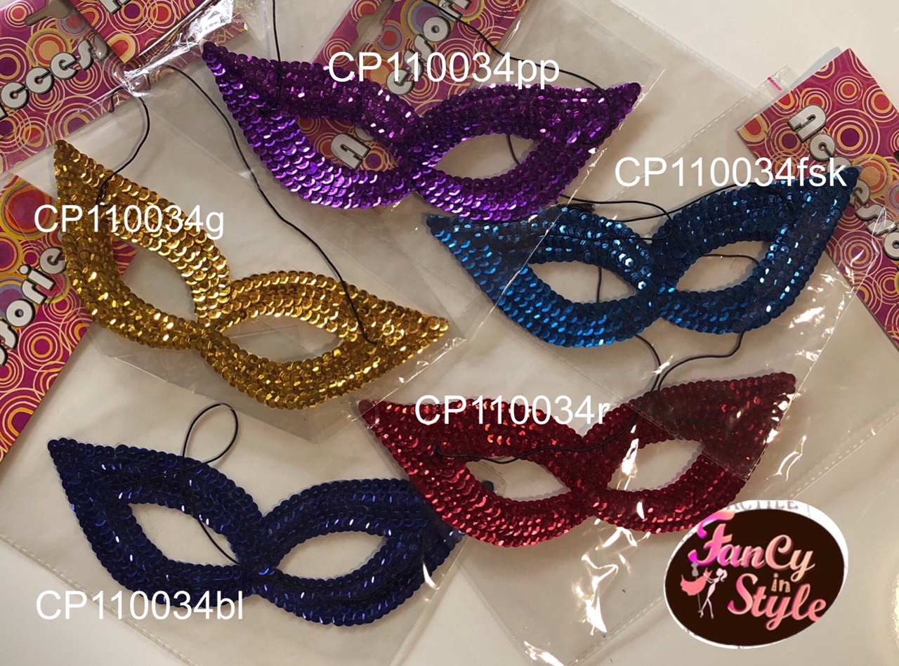 Fancy Mask หน้ากากแฟนซีแต่งเลื่อมแบบบางสีน้ำเงิน