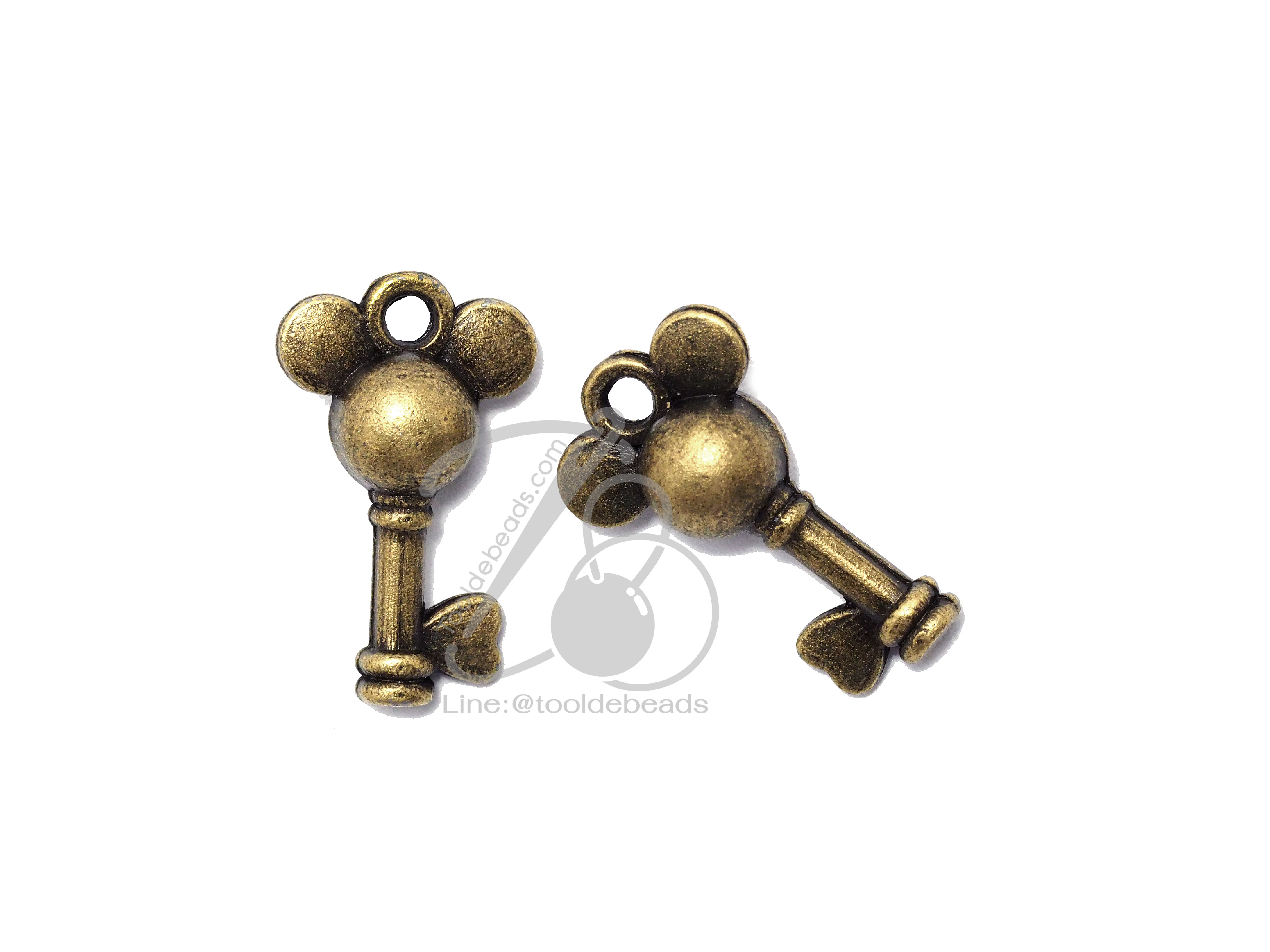 จี้เหล็ก 492 13*17มม. ลายกุญแจ สีสนิม (1 ชิ้น) SKU-06117