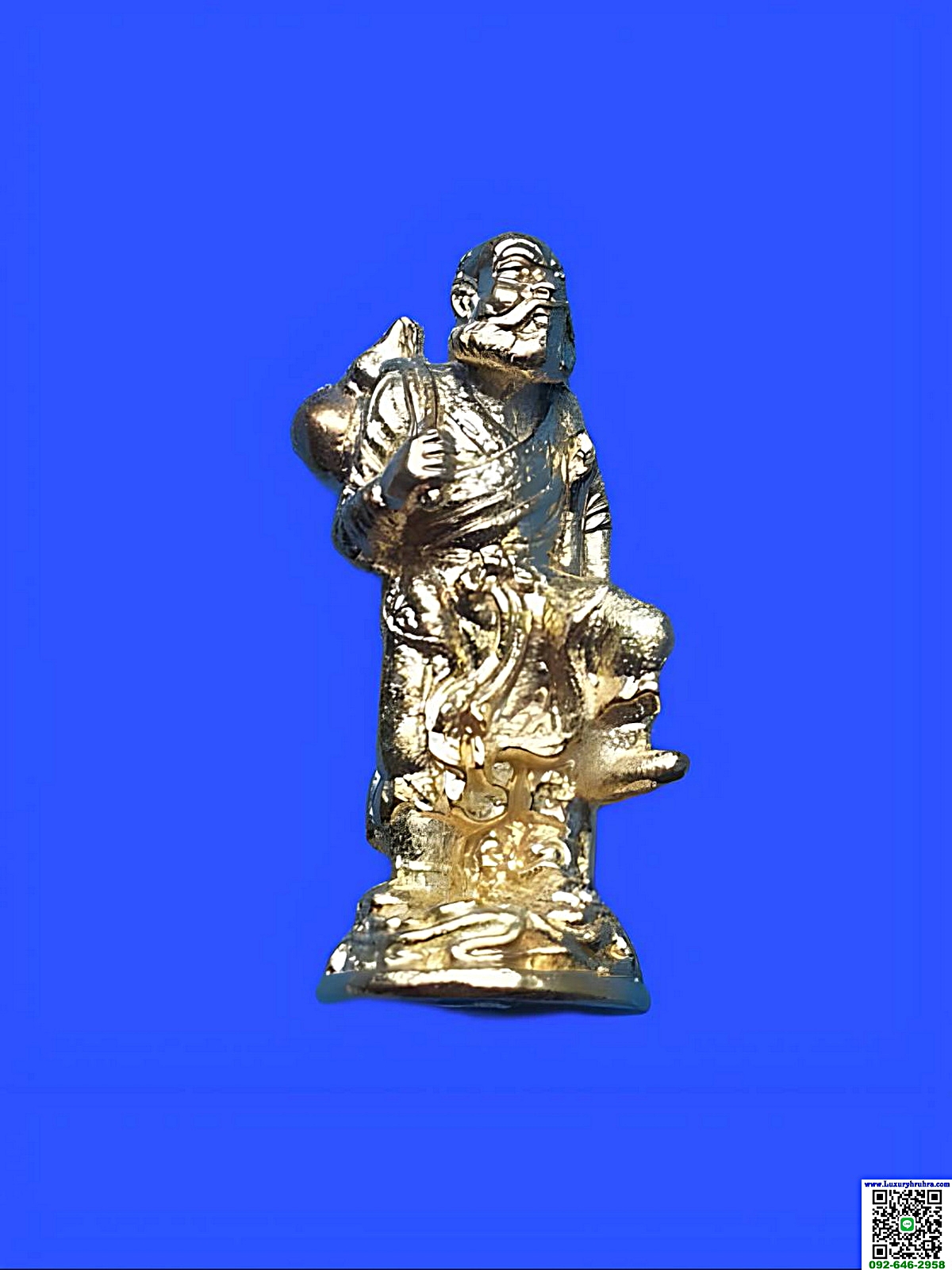 รูปหล่อลอยองค์ทิไกว้ลี้แปดเซียนเนื้อกะไหล่ทองสวย