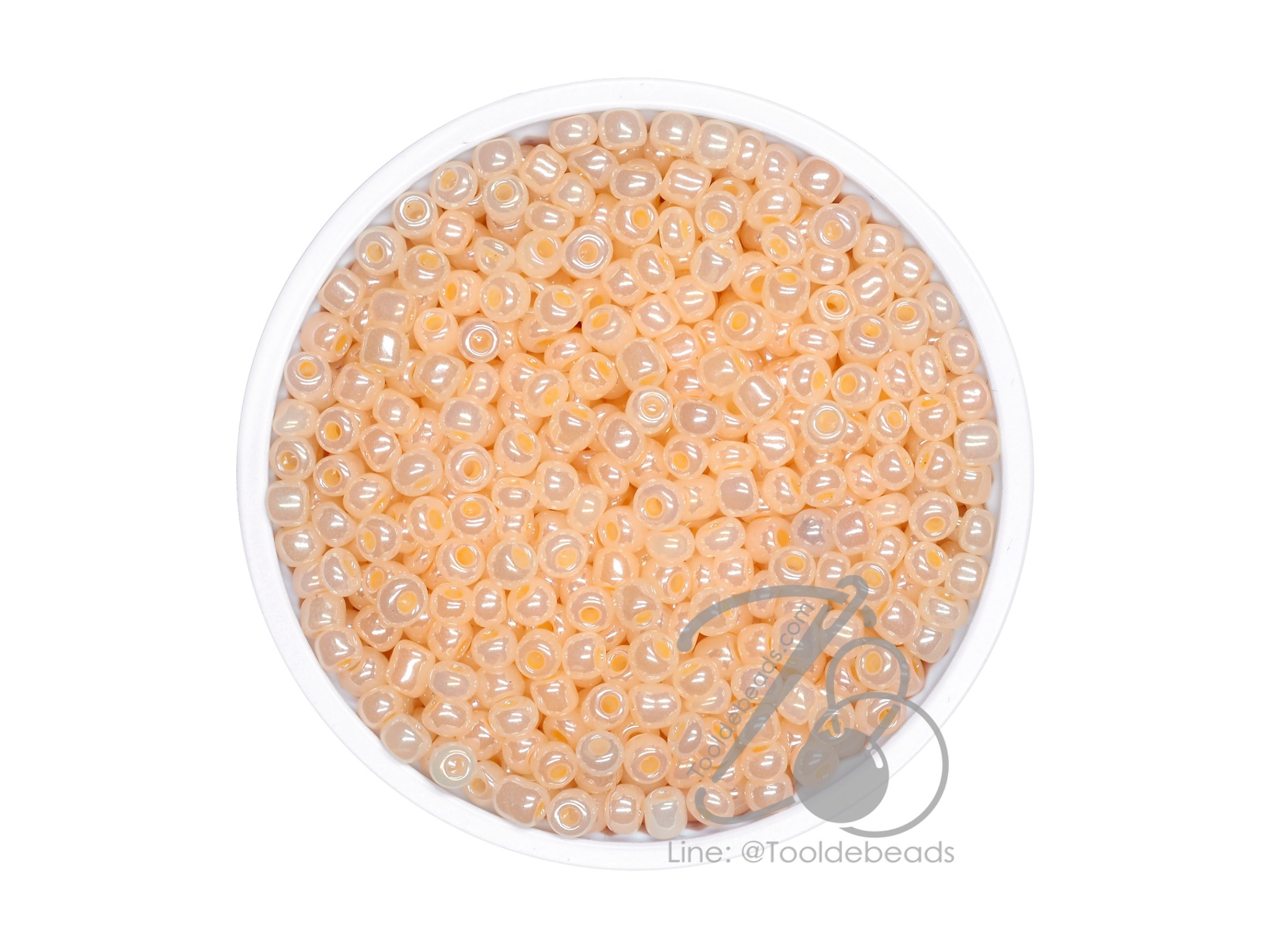 OK Brand ลูกปัดเม็ดทราย 8/0 โทนมุก สีส้ม (100 กรัม) SKU-08887