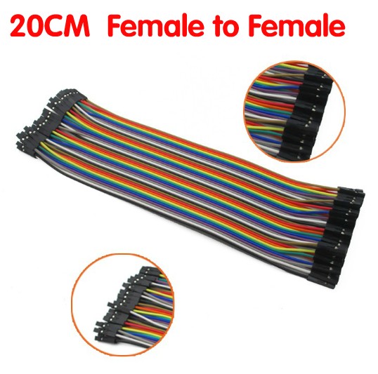 1x Jumper (F2F) cable wire 40pcs 2.54mm 20cm Female to Female