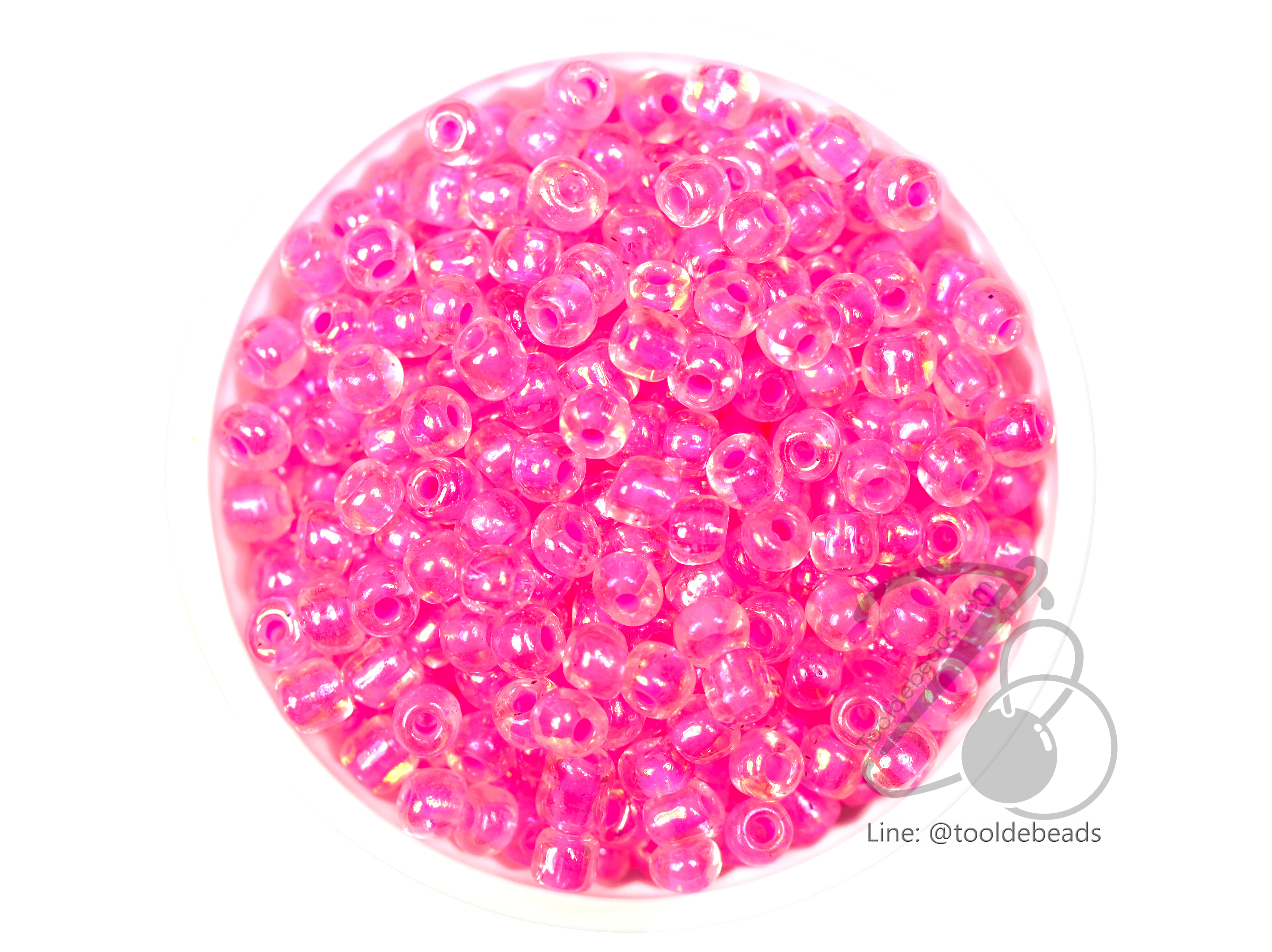 ลูกปัดเม็ดทราย 6/0 สอดไส้ สีชมพู (450 กรัม) SKU-03585